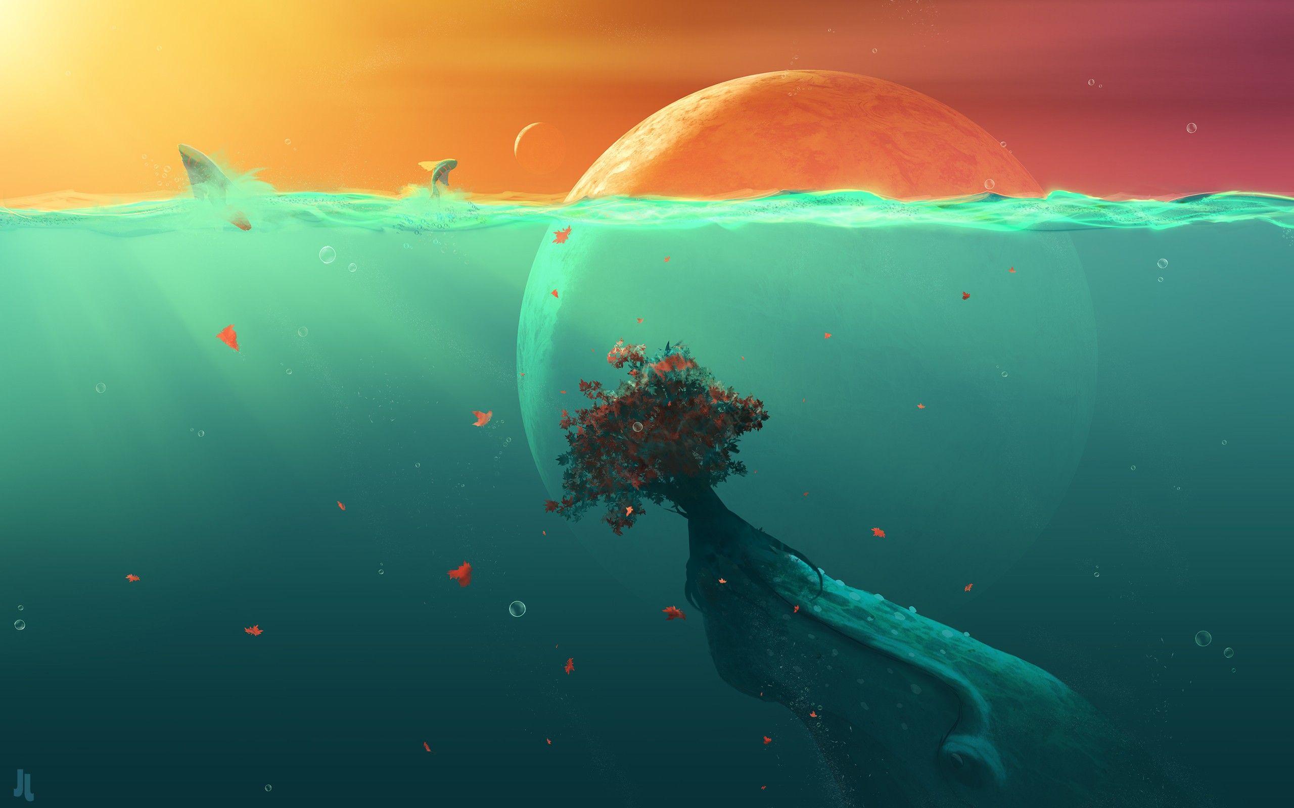Deep Ocean Planet Fish, HD Digital Universe, 4k Wallpaper, Image