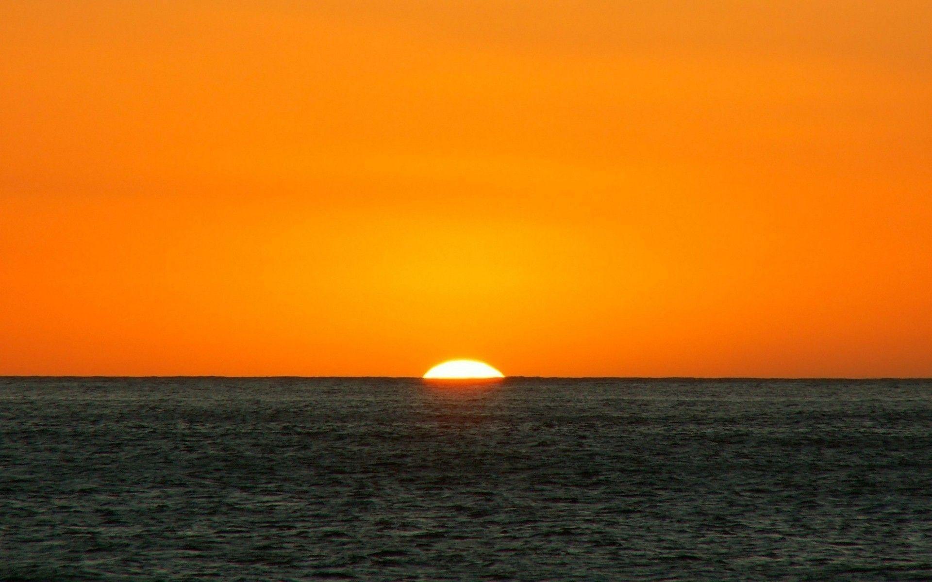 Orange Sunset & Deep Ocean wallpaper. Orange Sunset & Deep Ocean