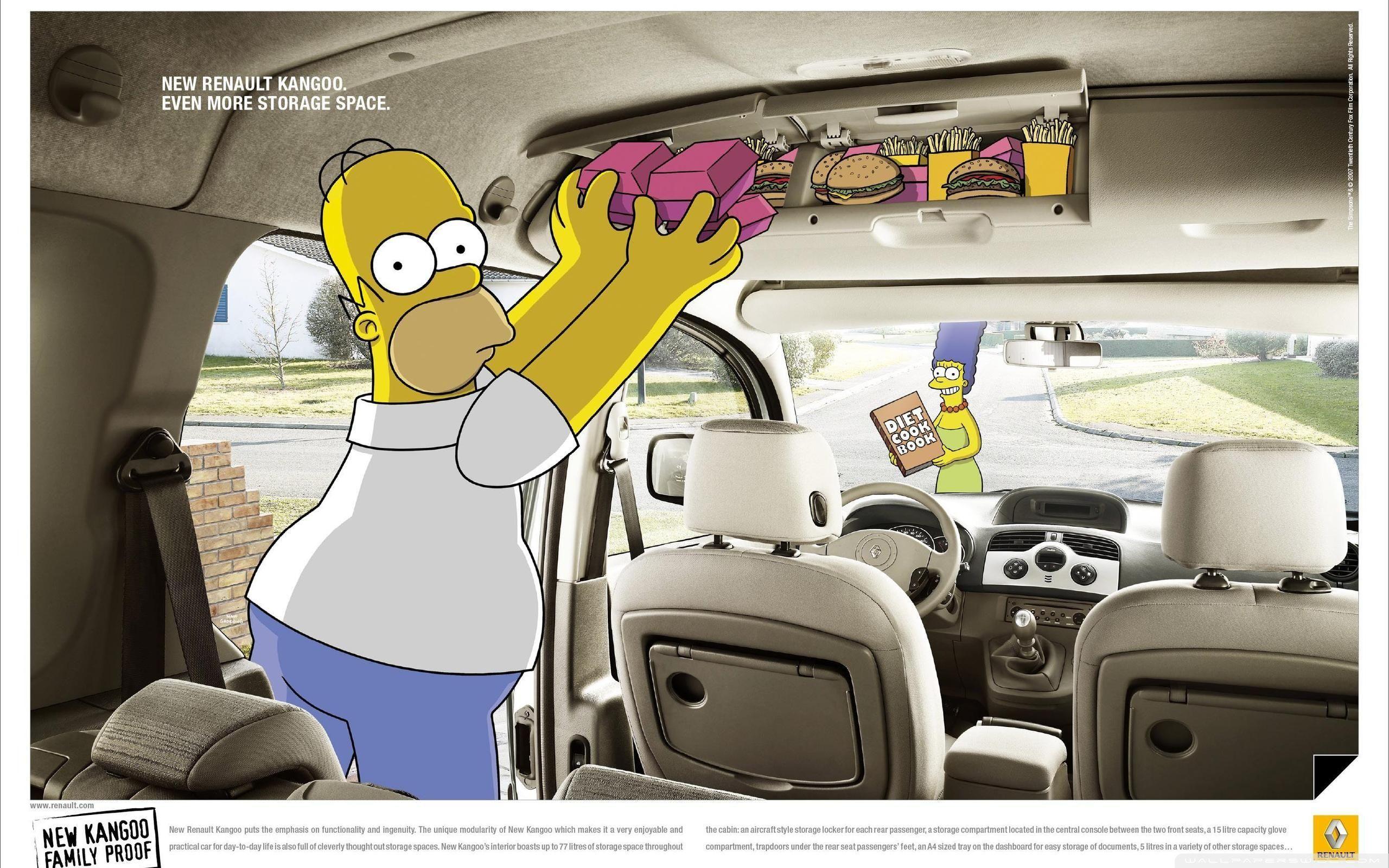 Renault Kangoo Simpsons Advertising HD desktop wallpaper