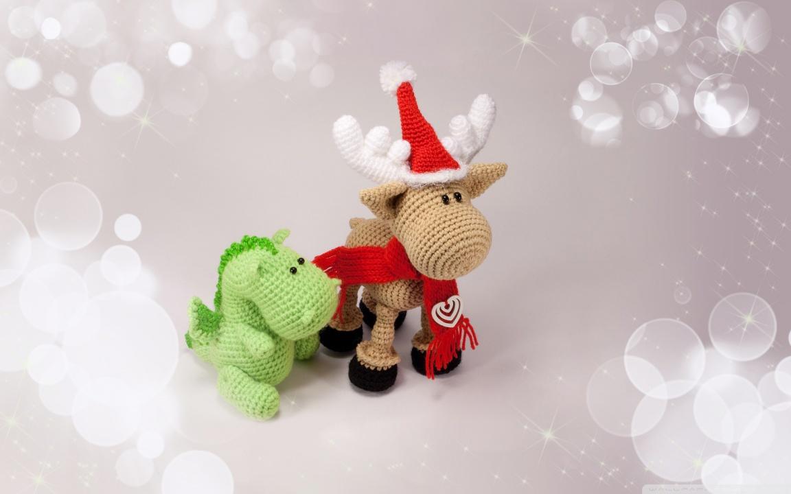 Christmas Dino and Reindeer HD desktop wallpaper, High Definition