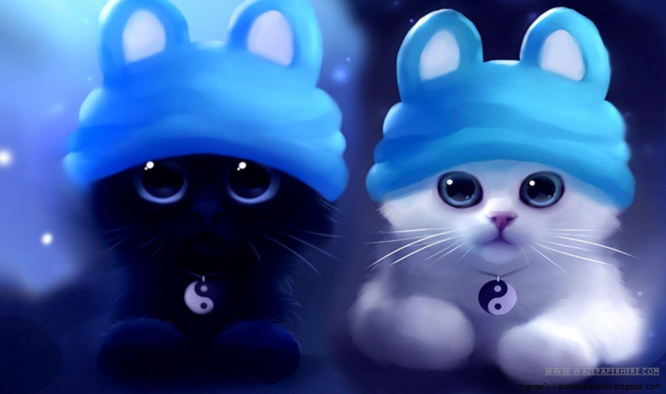 Cute Cat Custom Artwork Wallpaper. High Definitions Wallpaper