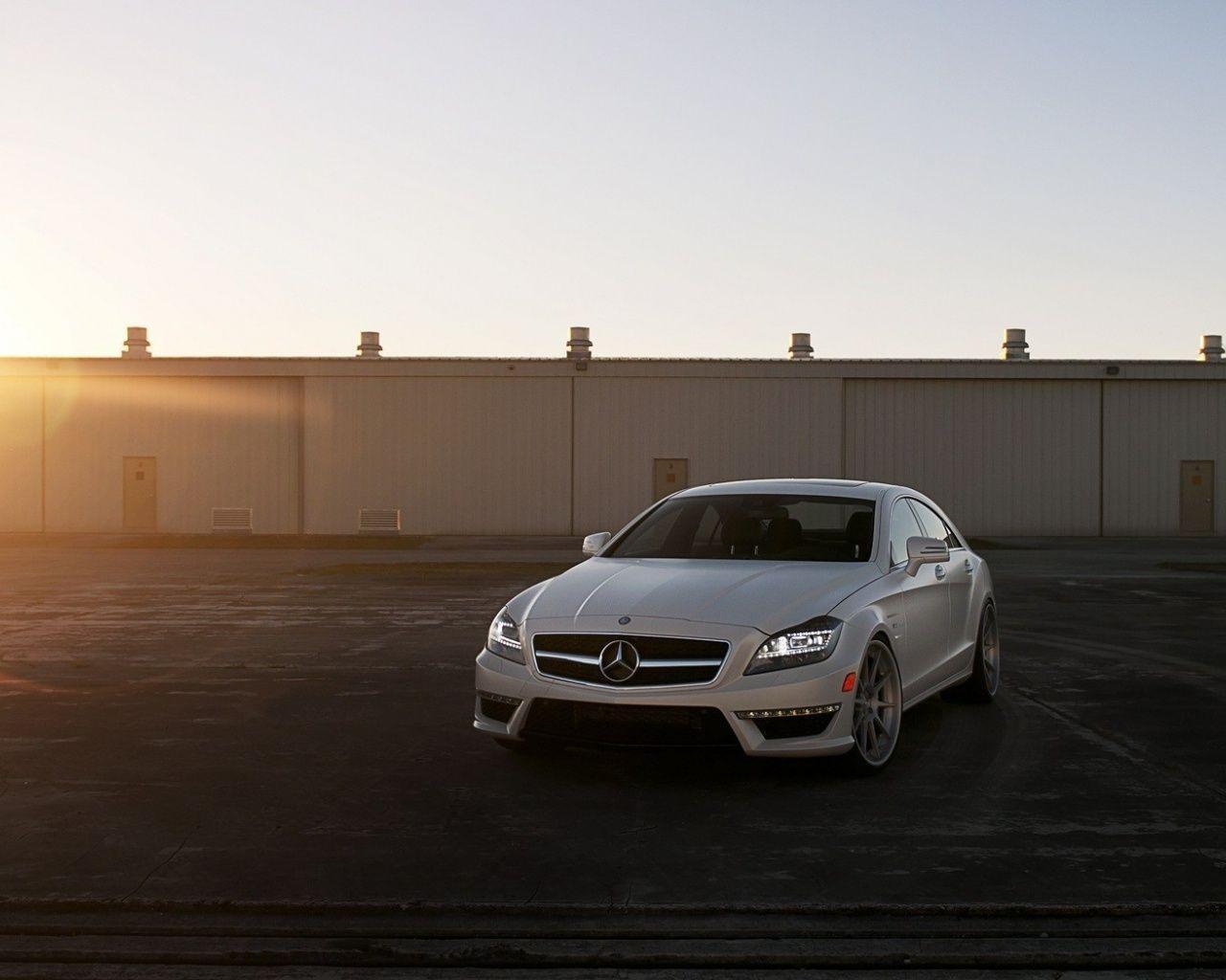 White Mercedes Benz CLS63 AMG Class ADV 1 desktop PC