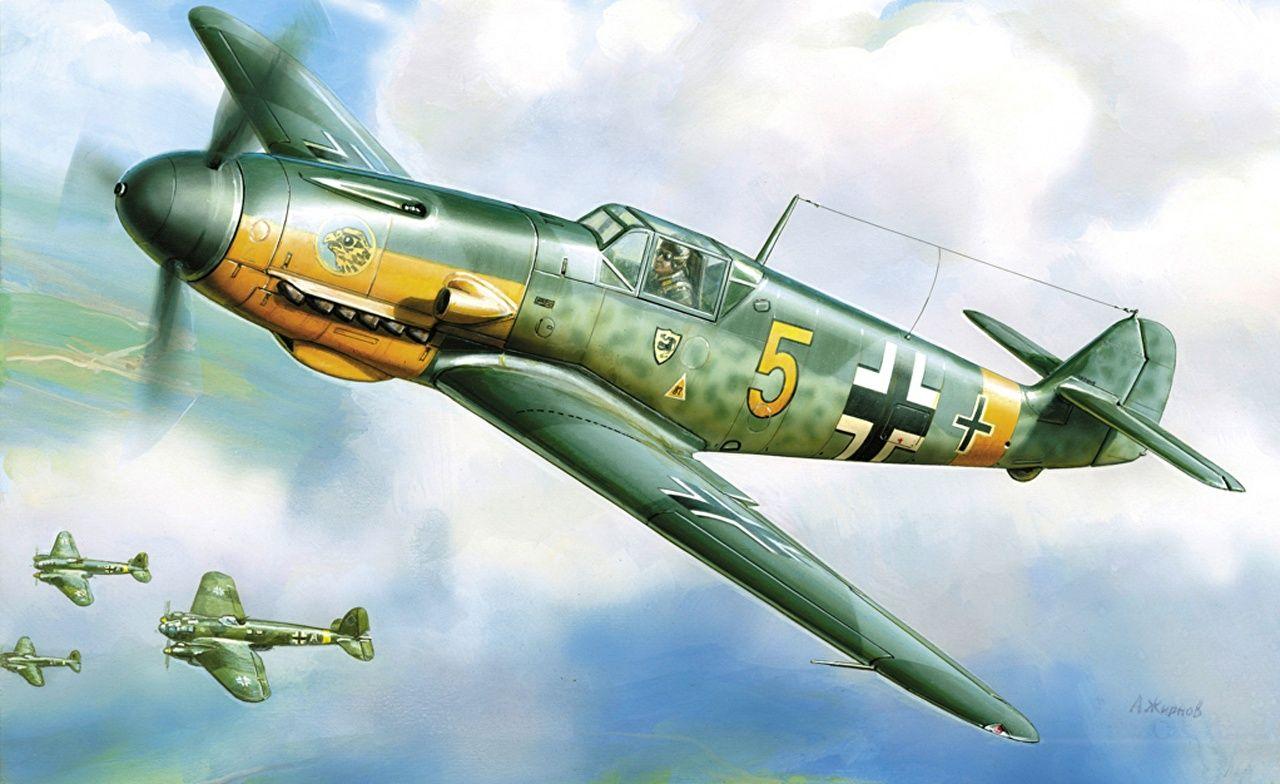 Wallpaper Airplane Messerschmitt Bf 109 German Fighter F2 Painting