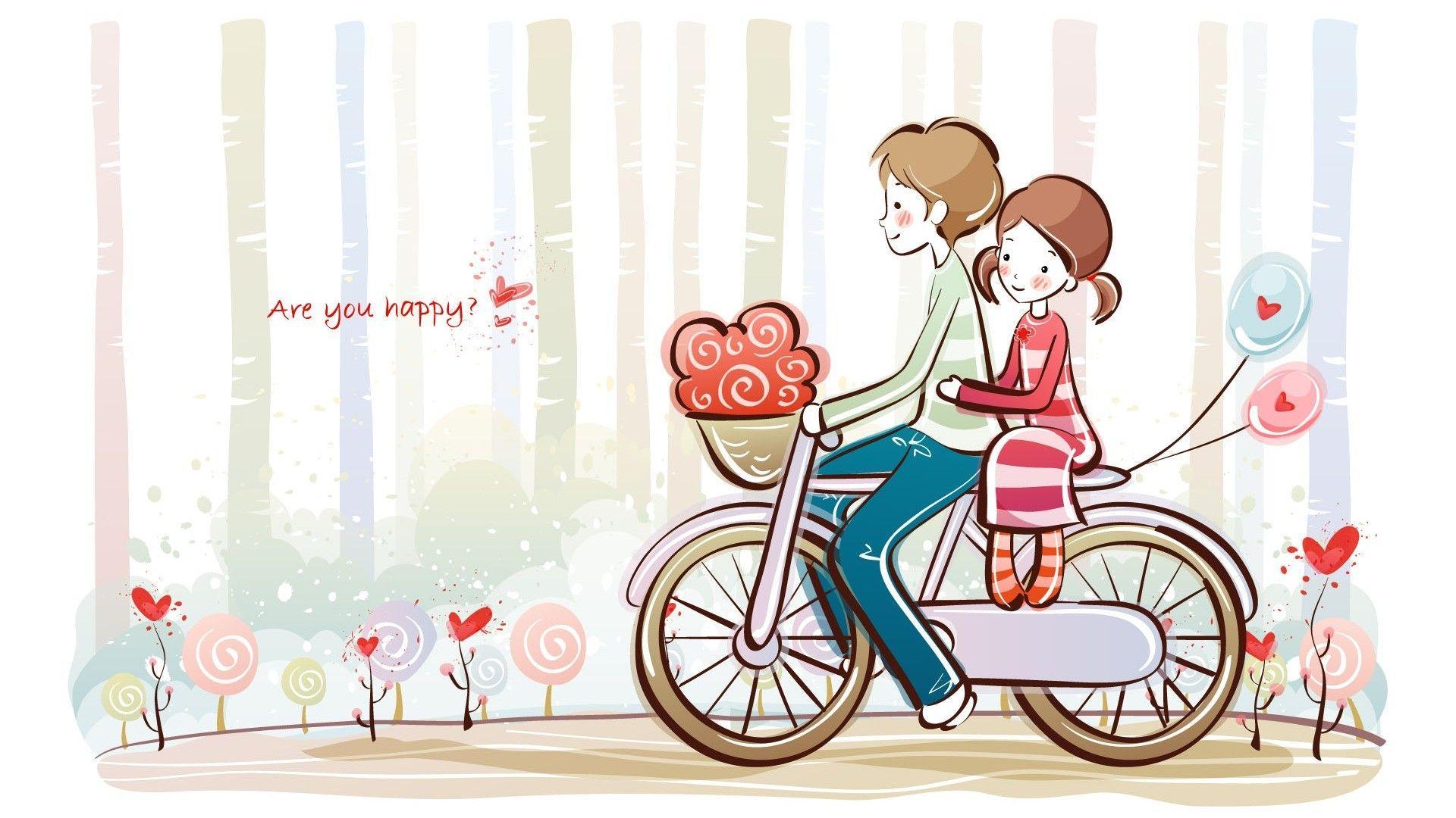 Cute Couple Cartoon Picture Background HD Wallpaper. Cute Couple