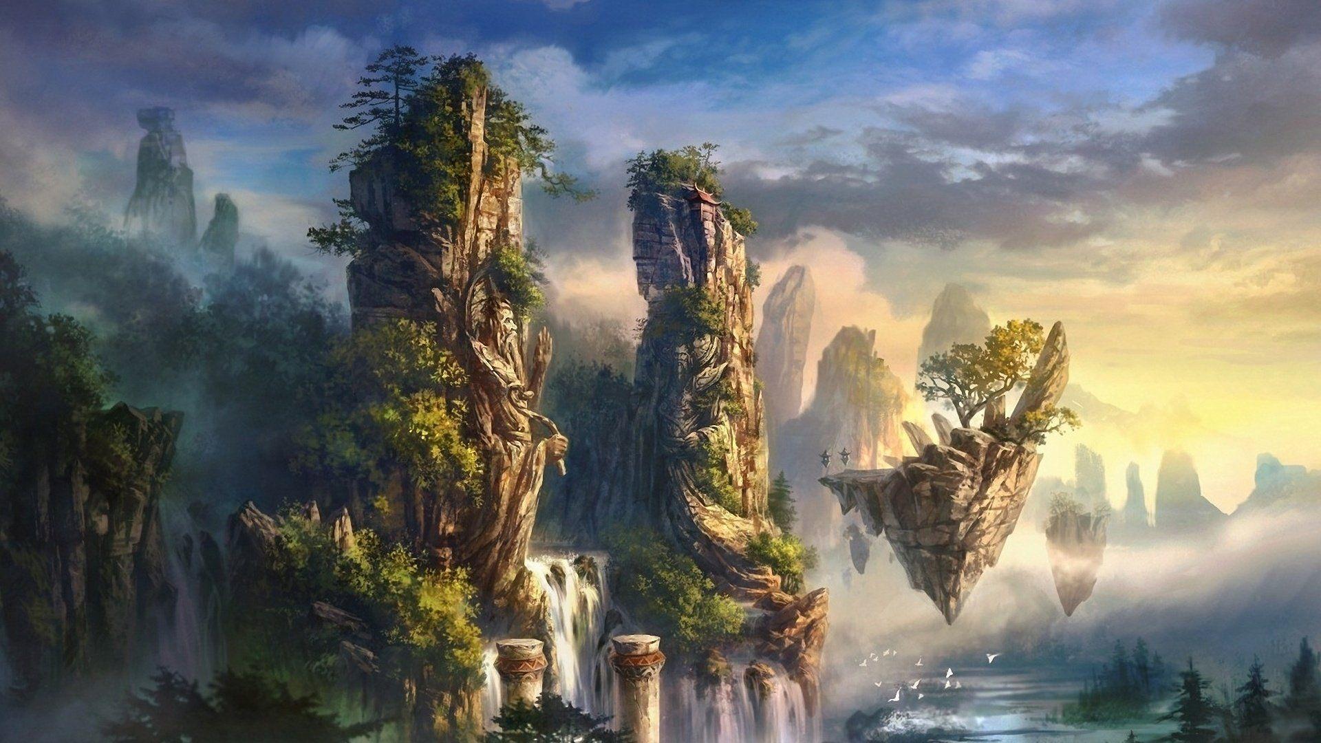 anime fantasy landscape wallpaper