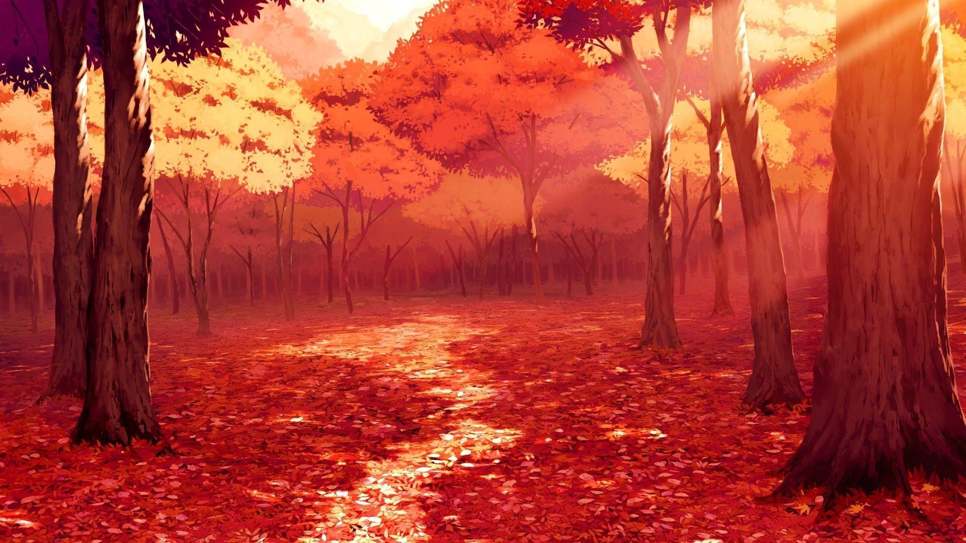 anime landscape wallpaper greem