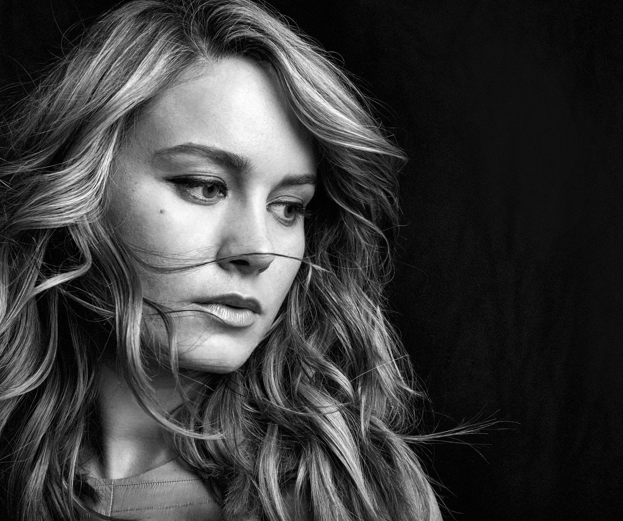 model, Women, Face, Brie Larson, Actress, Monochrome Wallpaper HD