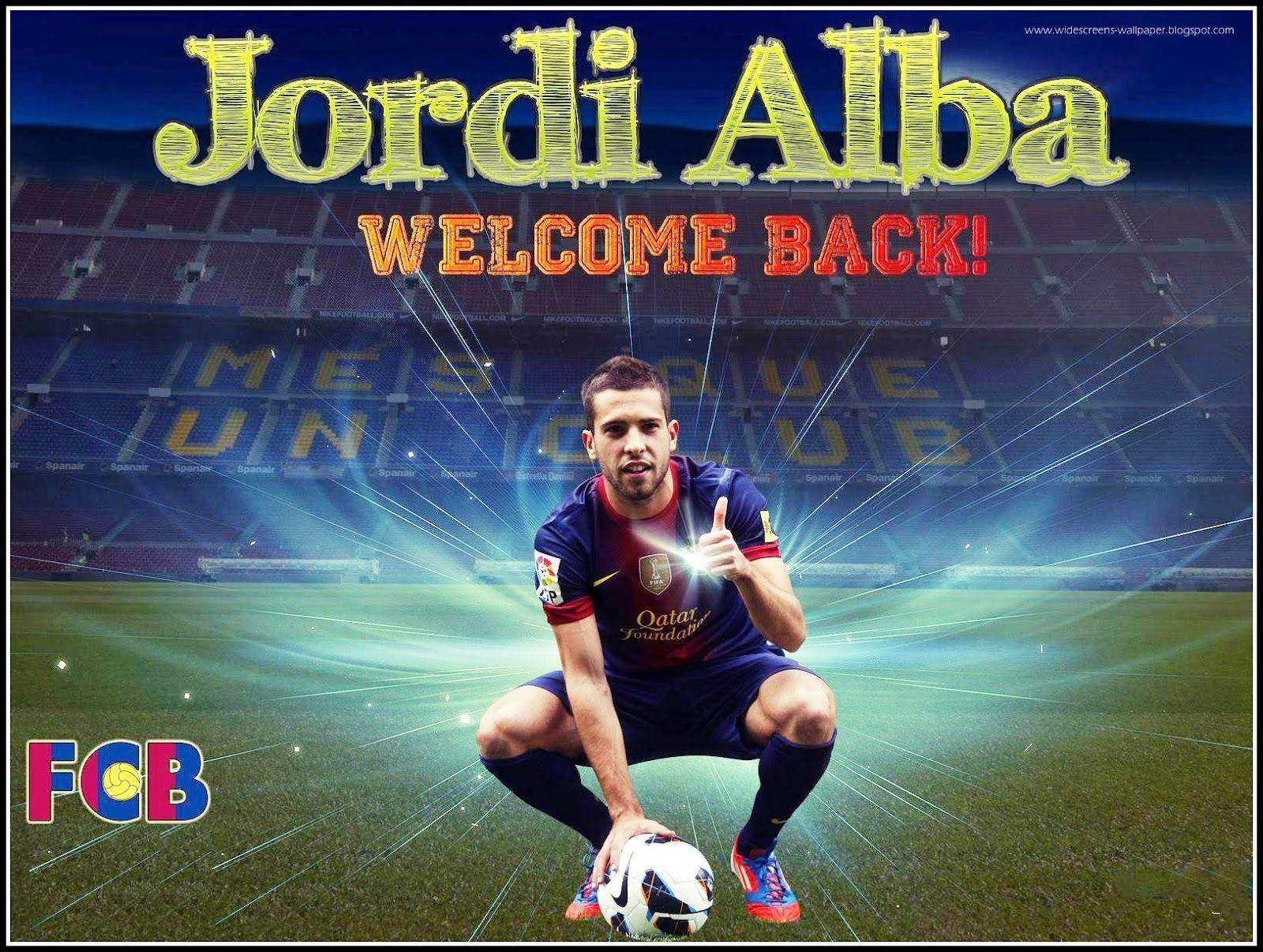 Barcelona Jordi Alba on the football field wallpaper and image