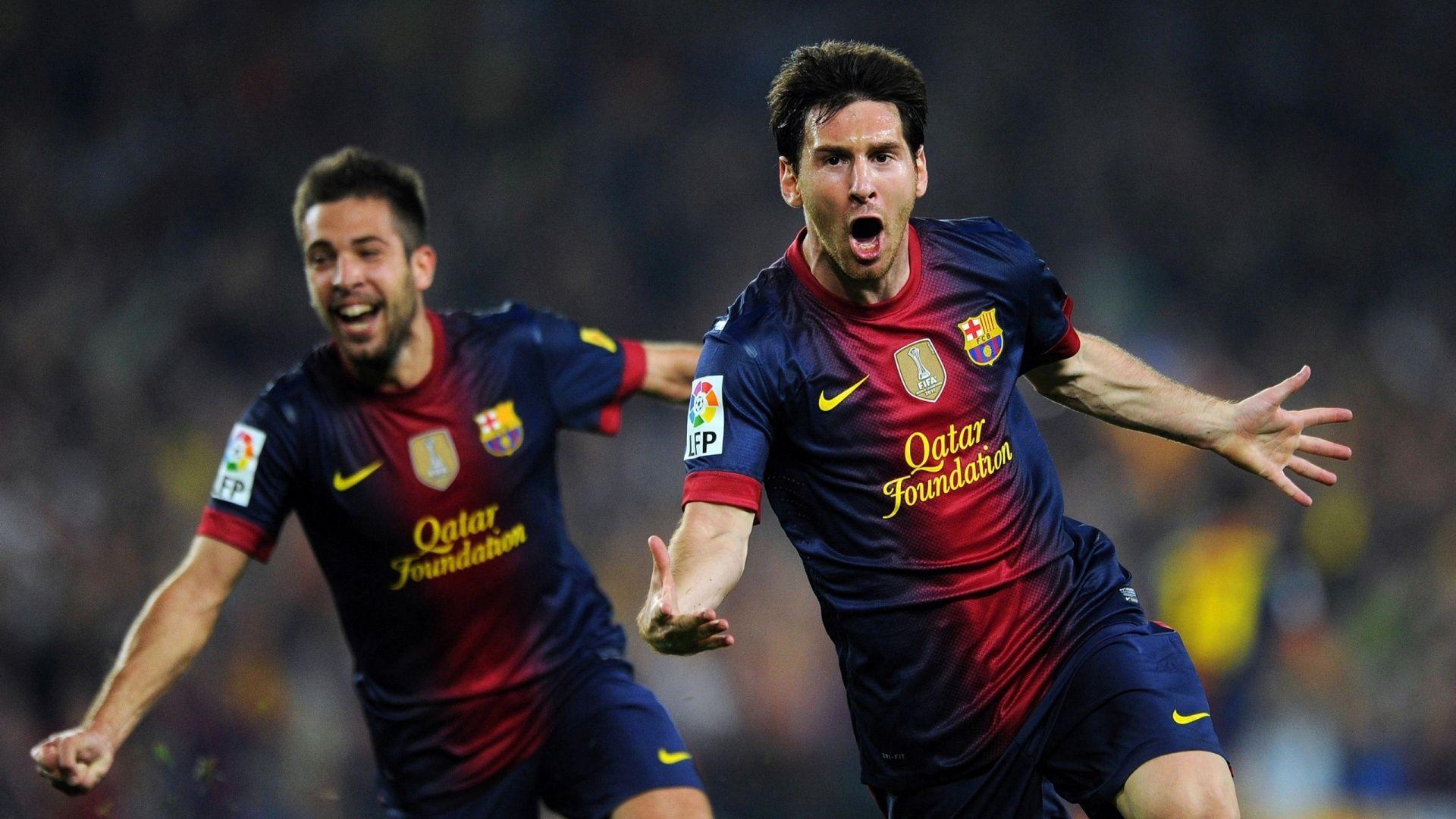Lionel Messi And Jordi Alba Fifa World Cup 2014 Wallpaper