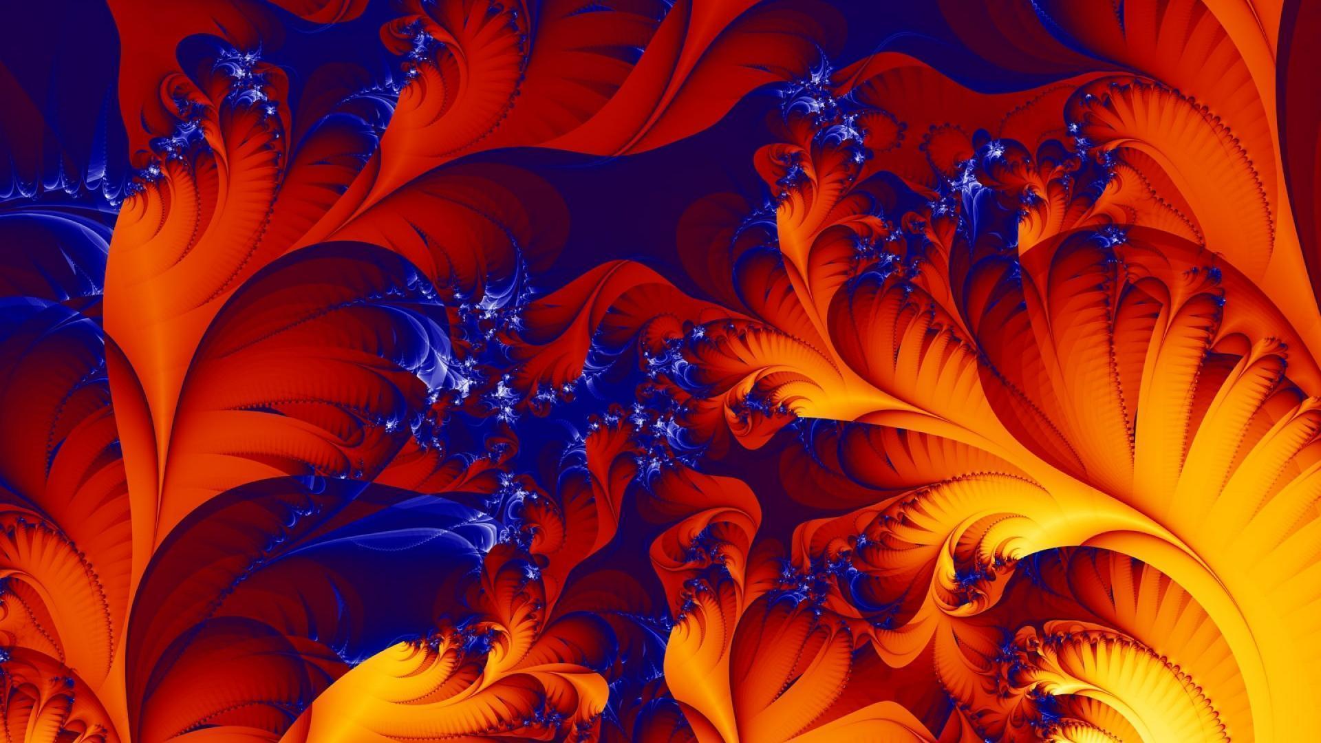 Beautiful Blue Orange Fractal Wallpaper by HD Wallpaper Daily