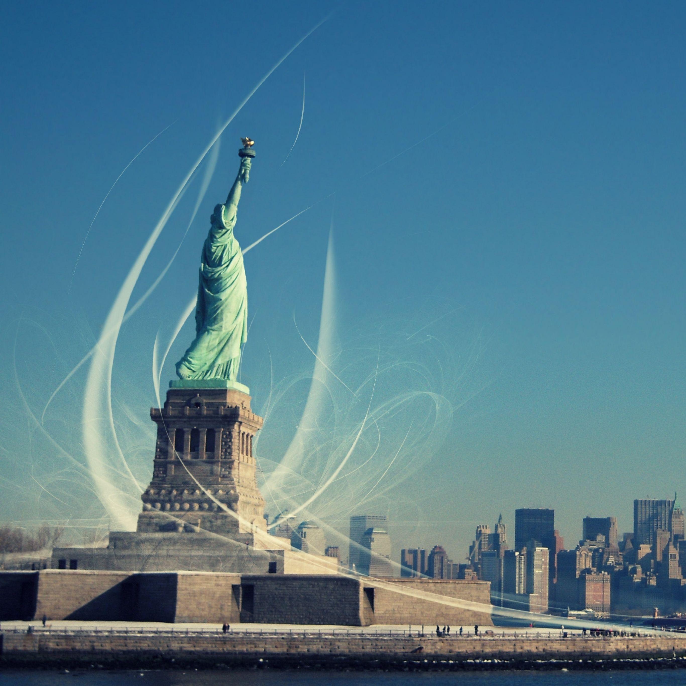 Download Wallpaper 2732x2732 New york, Statue of liberty, Liberty