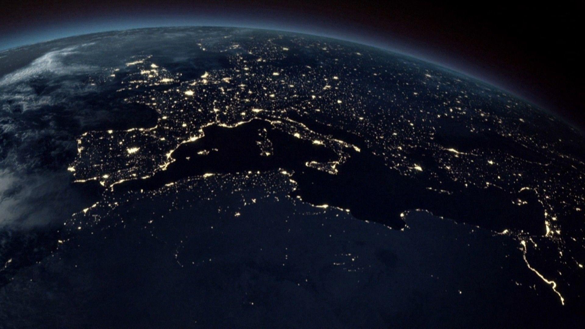 HD Wallpaper of Earth At Night From Space. Related to Geomatics
