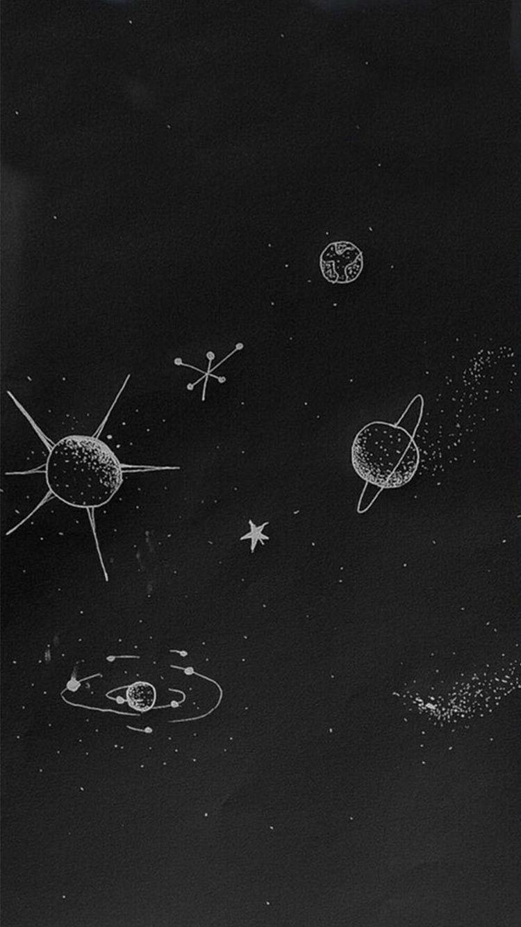 Stars And Planets Space Doodle iPhone 6 Wallpaper. iPhone