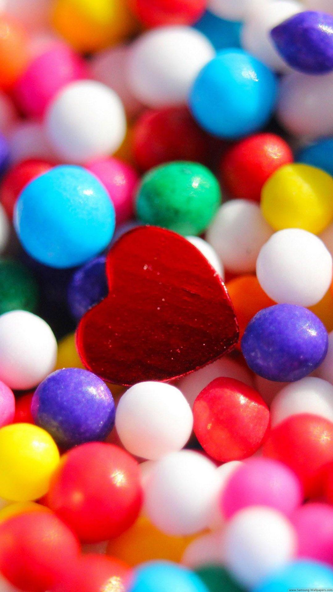 Colorful Marbles Red Heart iPhone 6 Plus HD Wallpaper / iPod