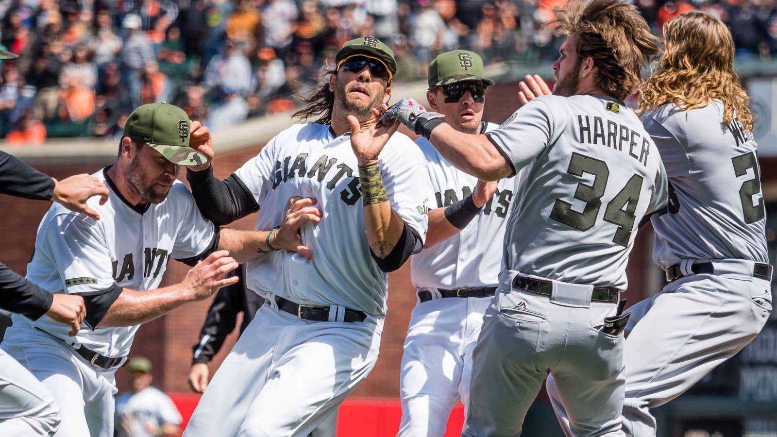 Hunter Strickland suspended six games, Bryce Harper four for fight