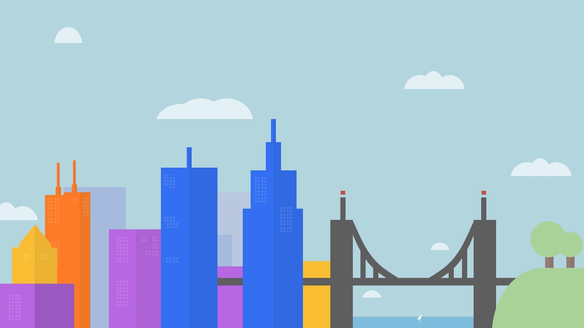 Good Morning City Flat Design. #wallpaper. Wallpaper