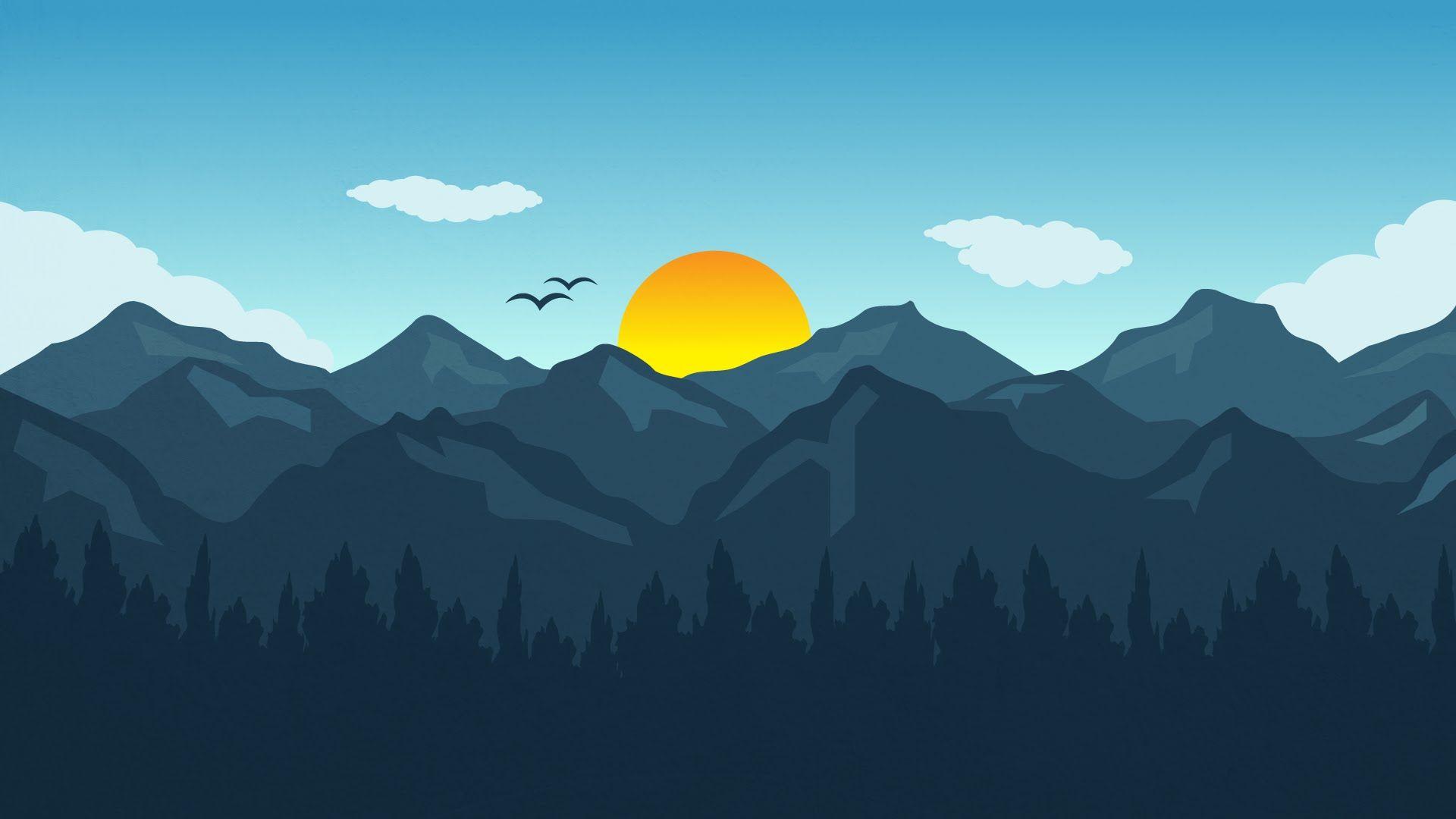 Adobe Illustrator CC Tutorial to design Flat landscape Wallpaper