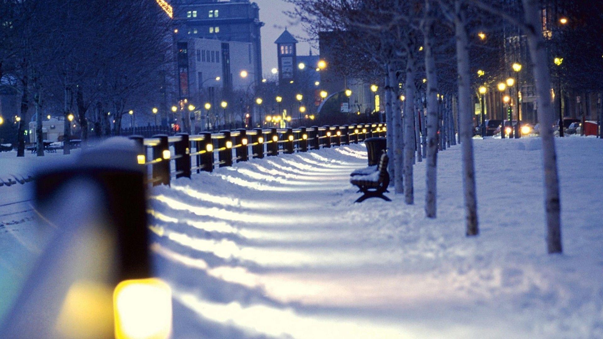 Winter in the City Wallpaper