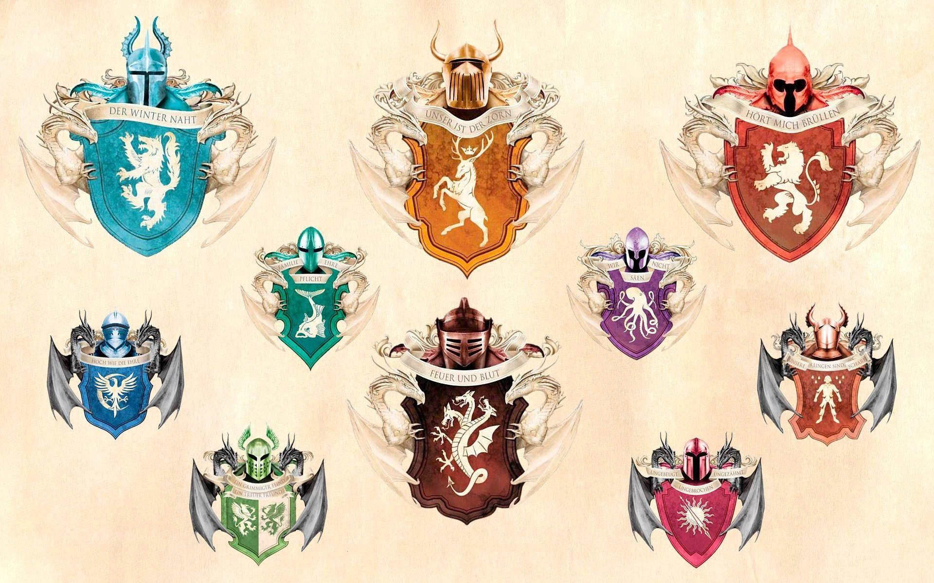 A Song Of Ice And Fire Emblems Game Thrones Garyck Arntzen House