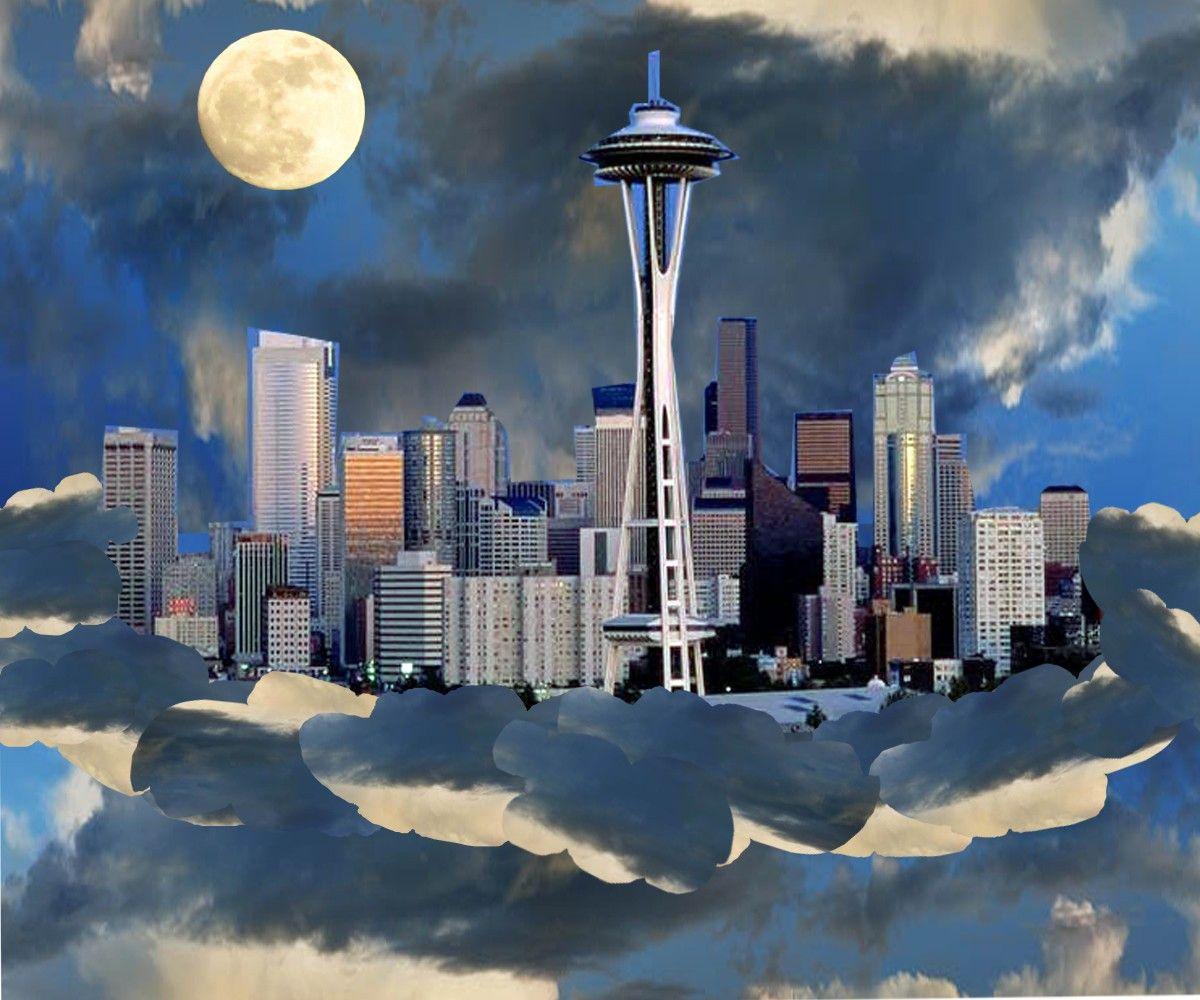 Skyscrapers: Seattle Dreams Untitled City Washington Art Rain