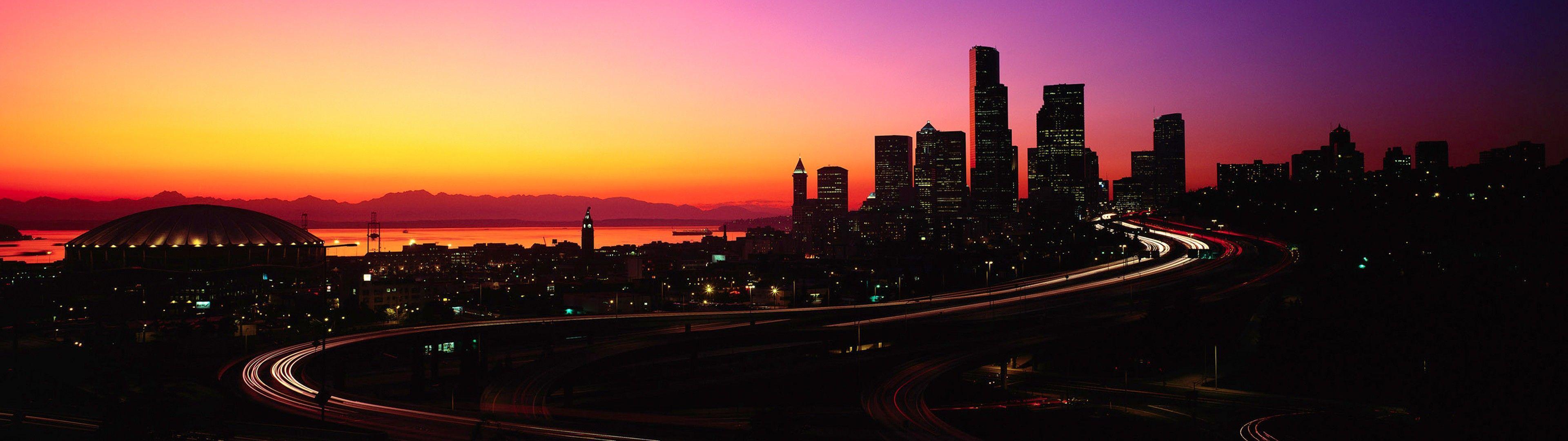skyscraper, Sunset, City, Seattle Wallpaper HD / Desktop