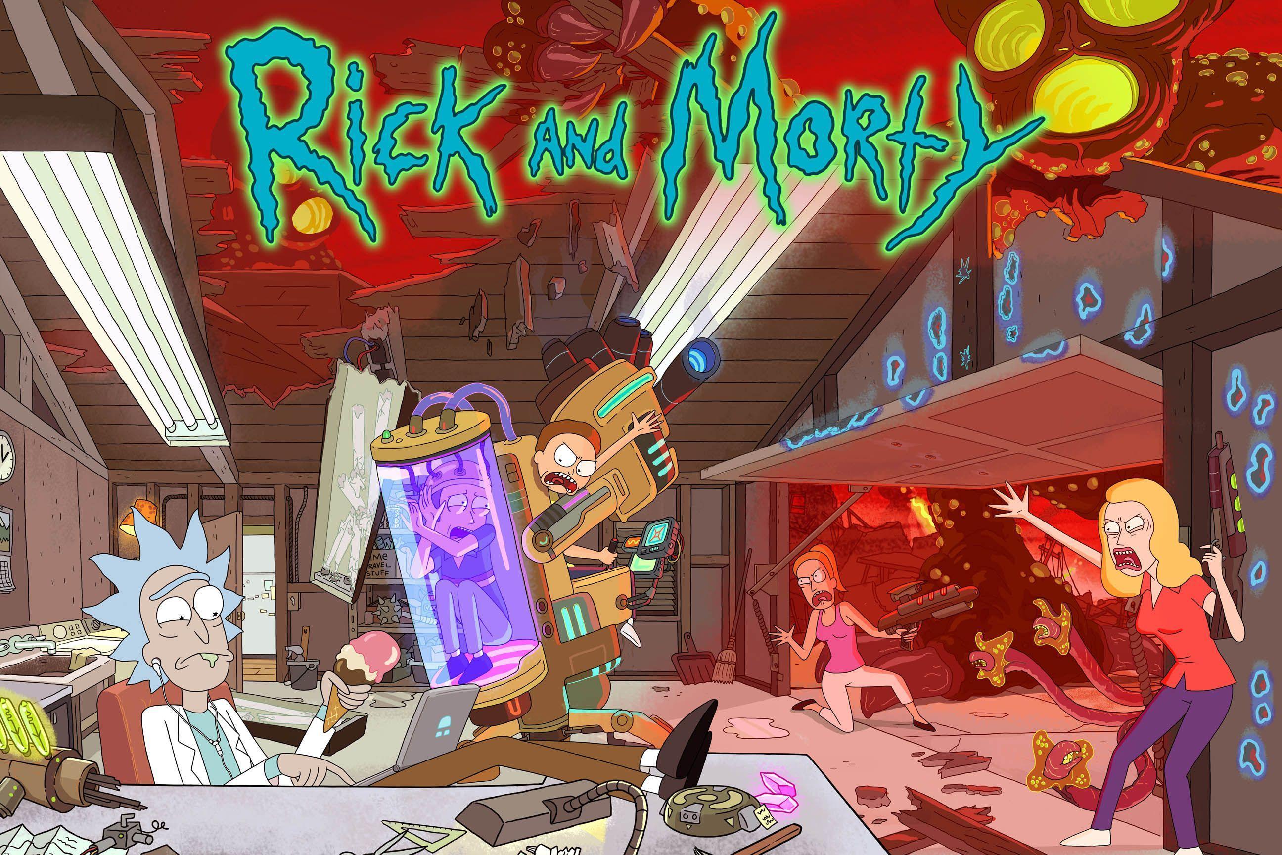 Download Wallpaper Rick and morty, Morty, Rick, Laboratory HD