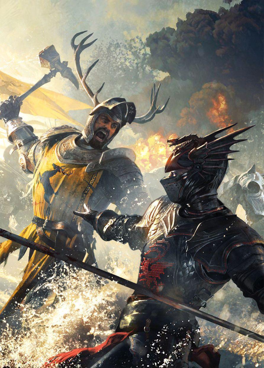 Baratheon fights Rhaegar Targaryen at the Trident