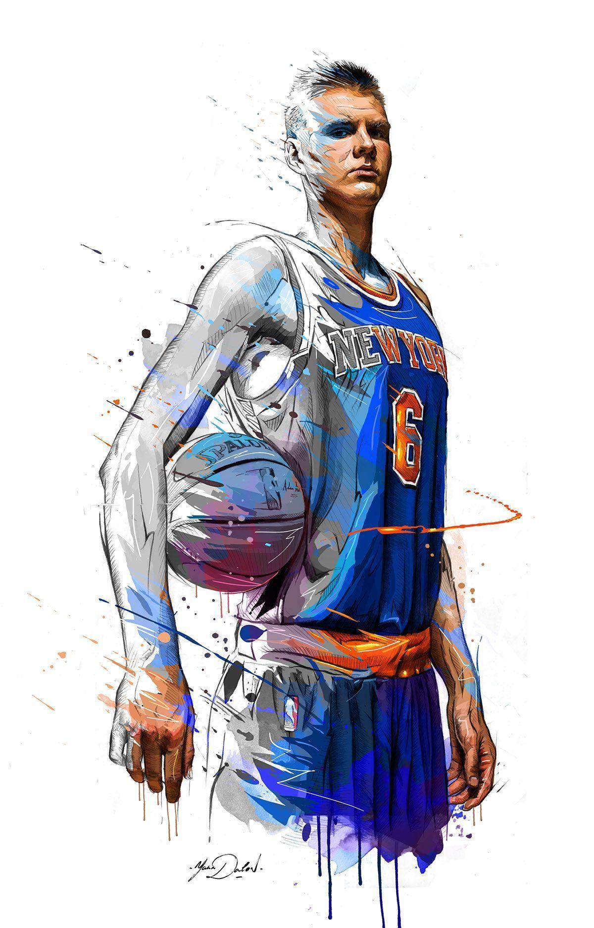For The All Star Weekend, My Painting Of Kristaps Porzingis