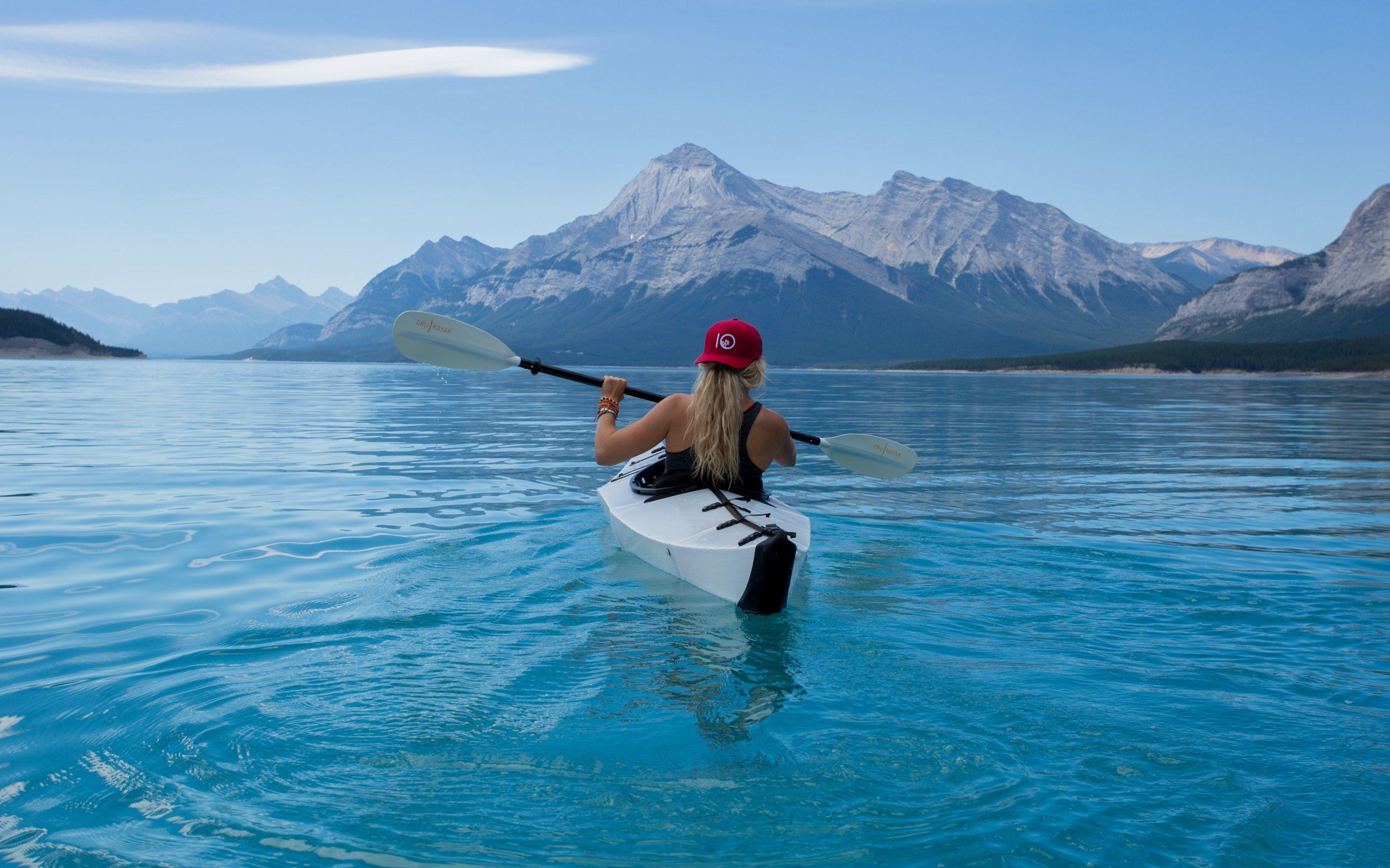 With Kayak on Lake. Admiring the Lake HD Wallpaper. 4K Photo