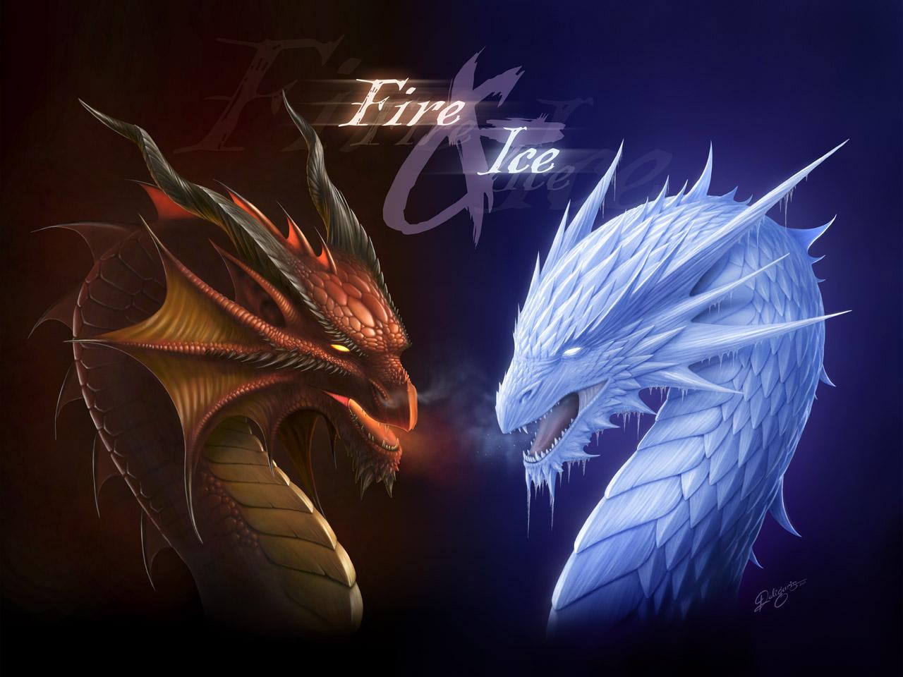 Fire and Ice Dragons wallpaper from Dragons wallpaper