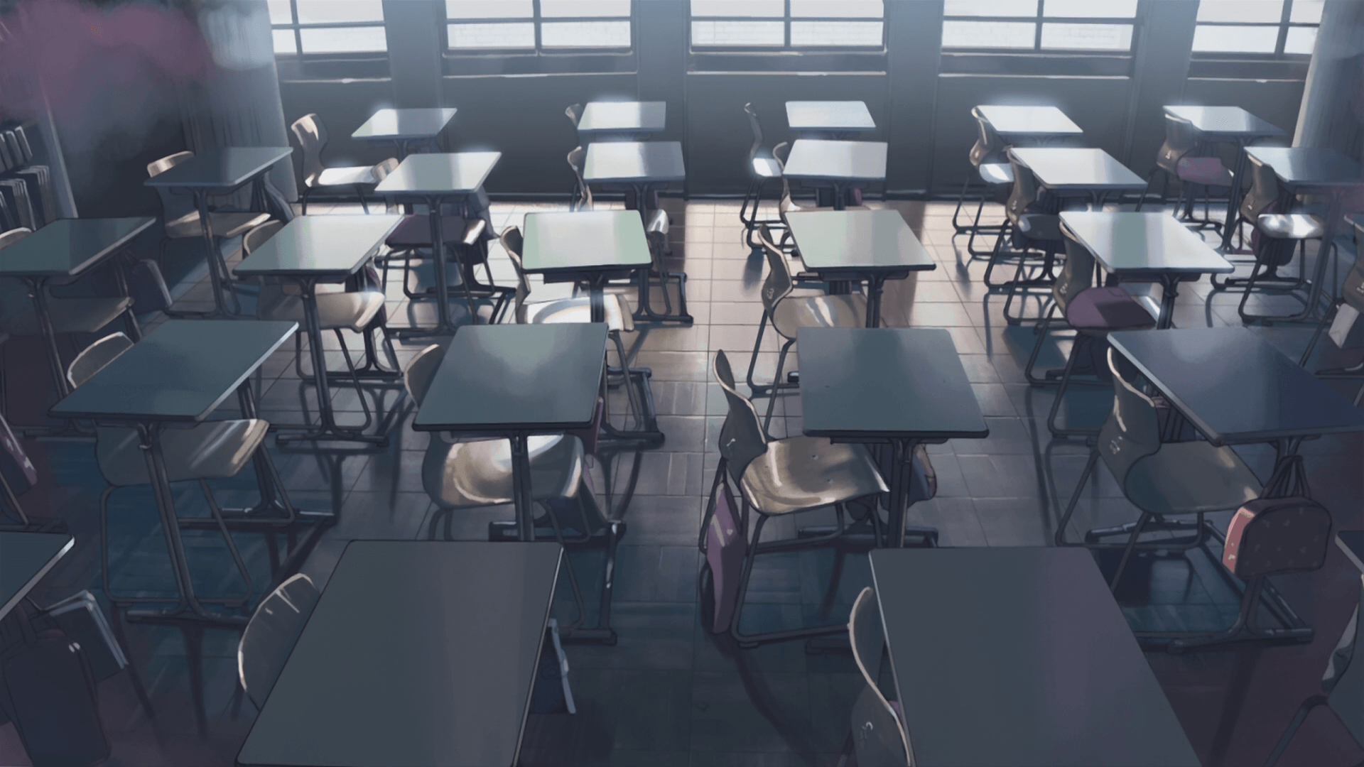 Makoto Shinkai, Classroom, Desks, Chair, Anime