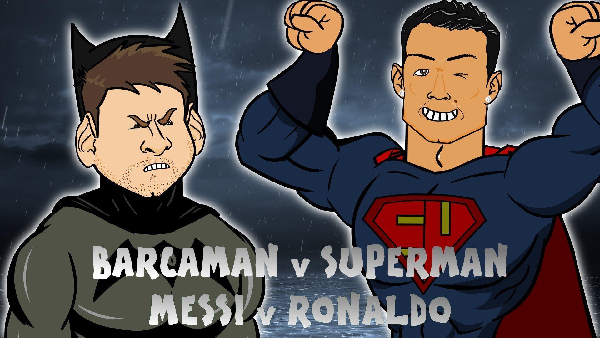 Messi vs Ronaldo: BATMAN v SUPERMAN Cartoon Parody El Clasico