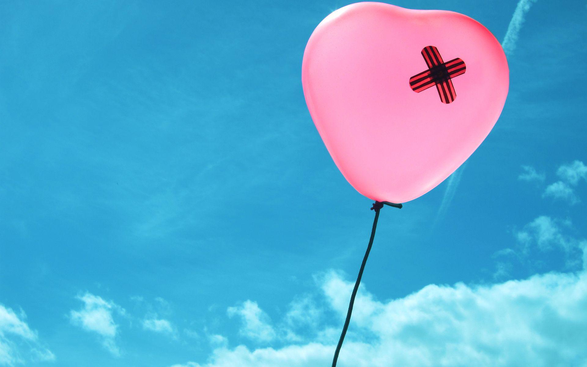Love romance emotion broken heart pain healing balloon pink sky