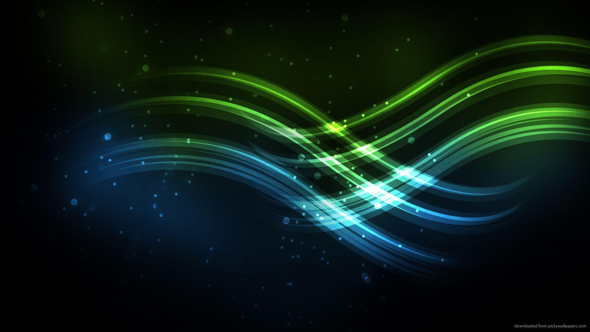 HD Blue And Green Waves Wallpaper