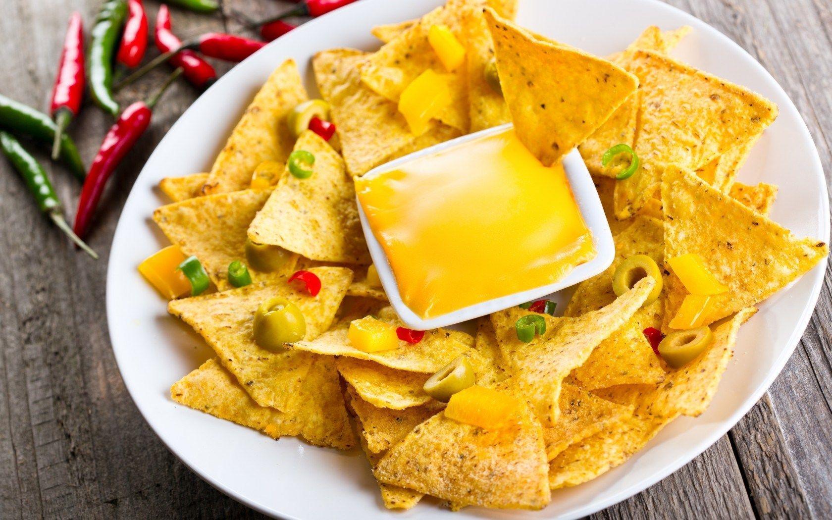 Food Mexican Chips Snacks Cheese Spices Olives Hd Wallpaper