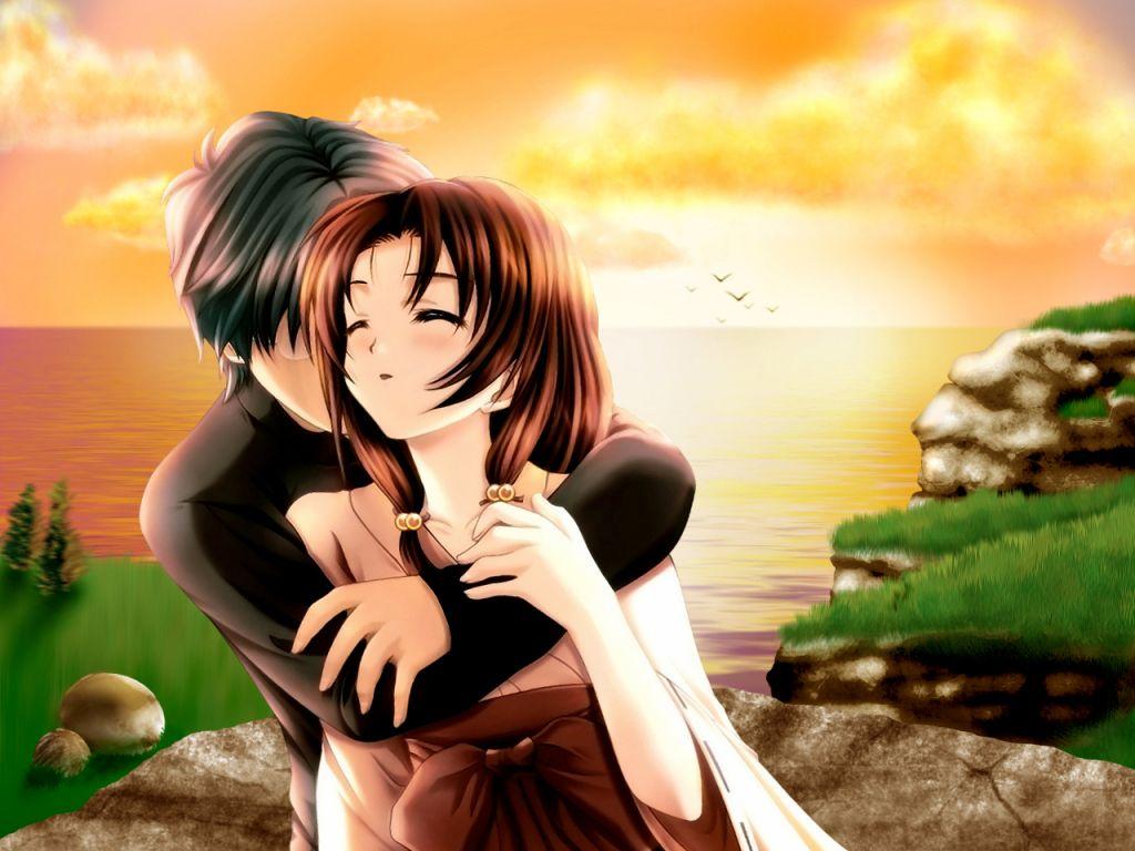 Romantic Cartoon Kiss HD Wallpaper Romance Anime Love Couple