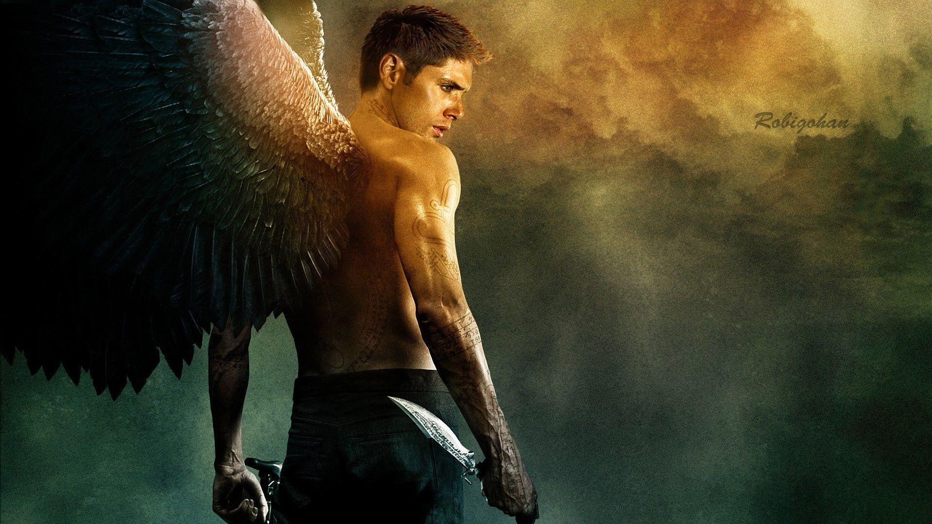 angels, TV, wings, Supernatural, digital art, TV Series, Dean