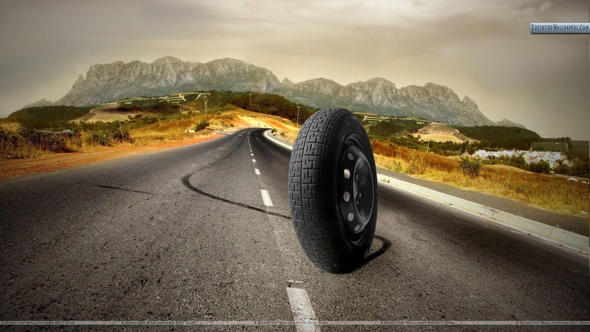 3drendering Of Tyres On The Sidewalk Background, 3d Render Car Tires  Rolling On Asphalt In The Summer In 4k, Hd Photography Photo Background  Image And Wallpaper for Free Download