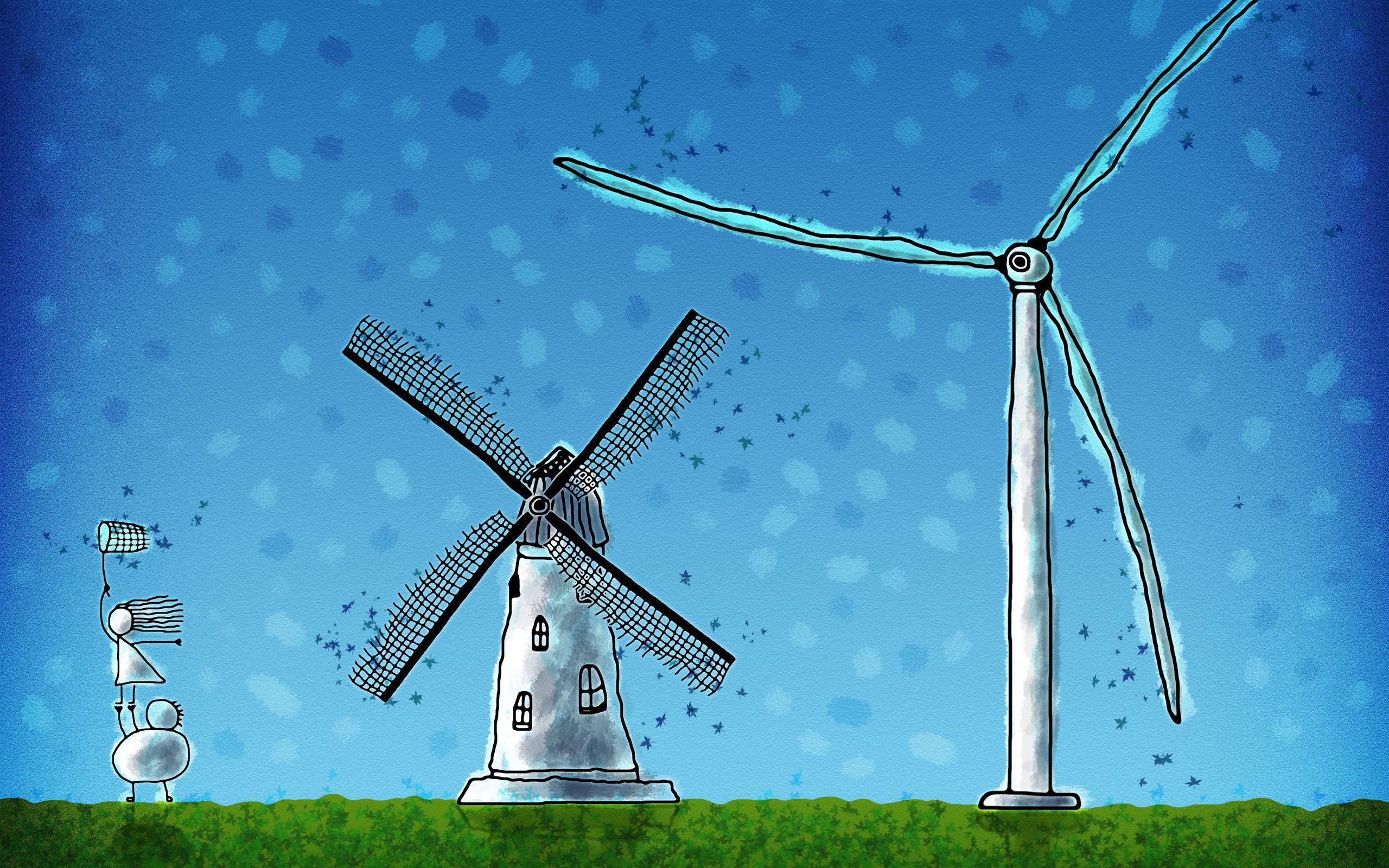 Wind farm in Scotland HD wallpaper