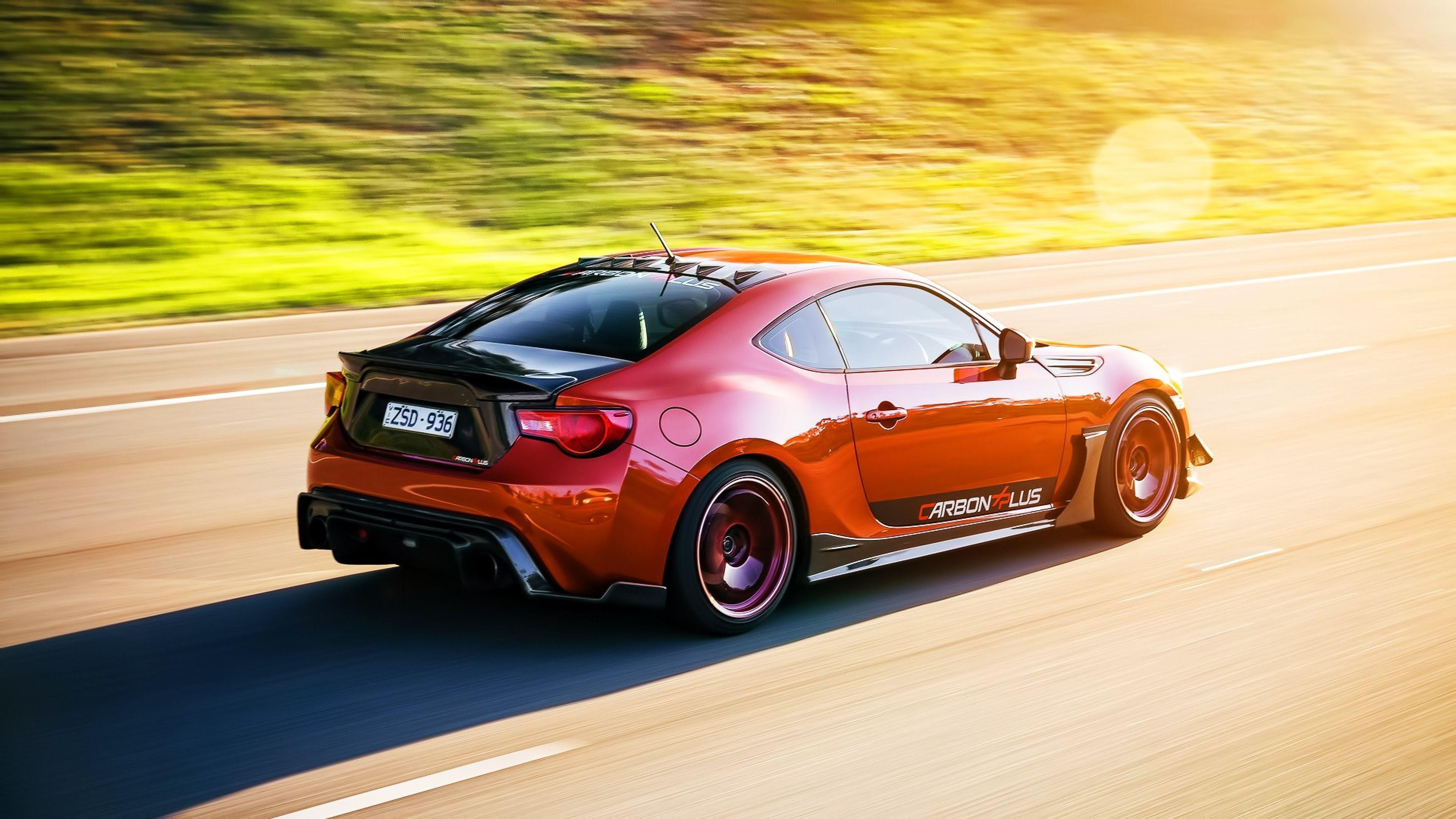 Download Wallpapers 3840x2160 Toyota gt 86, Toyota, Red, Side view