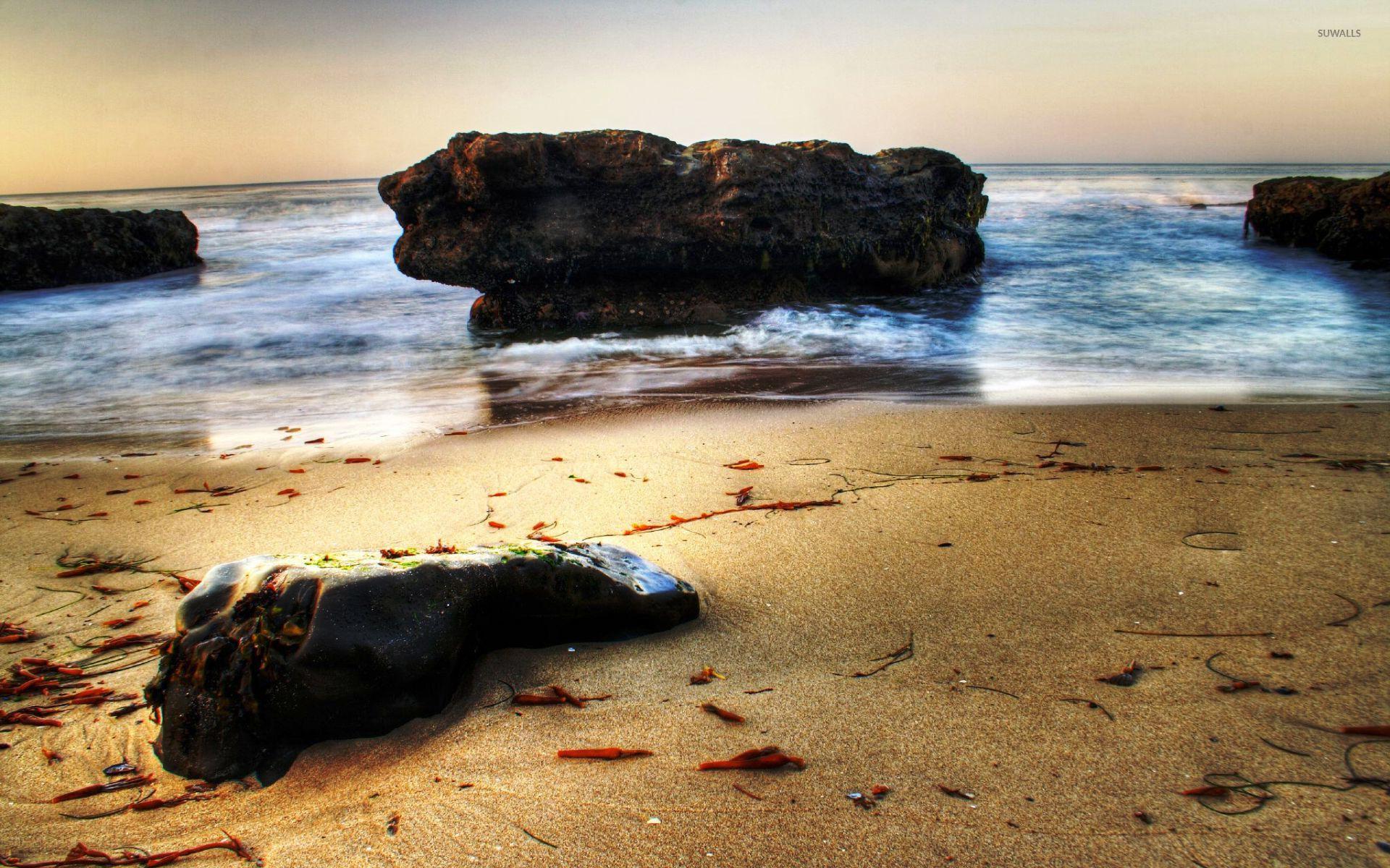 Rocks at shore wallpaper wallpaper