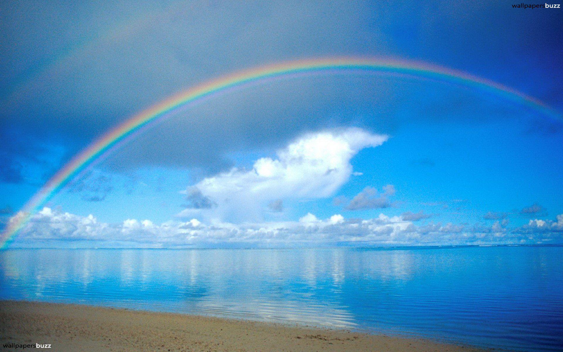Rainbow above the sea HD Wallpaper