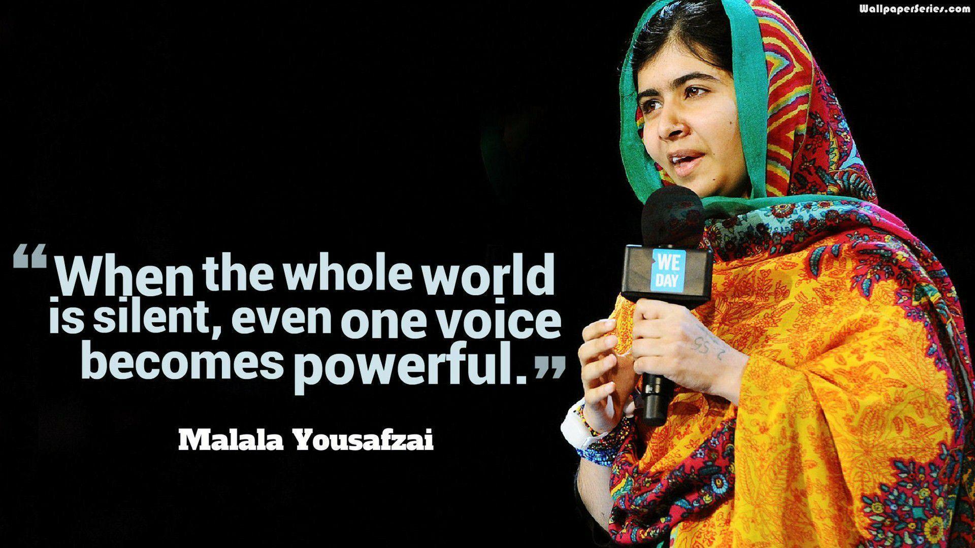 Malala Yousafzai Educational Quotes Wallpaper