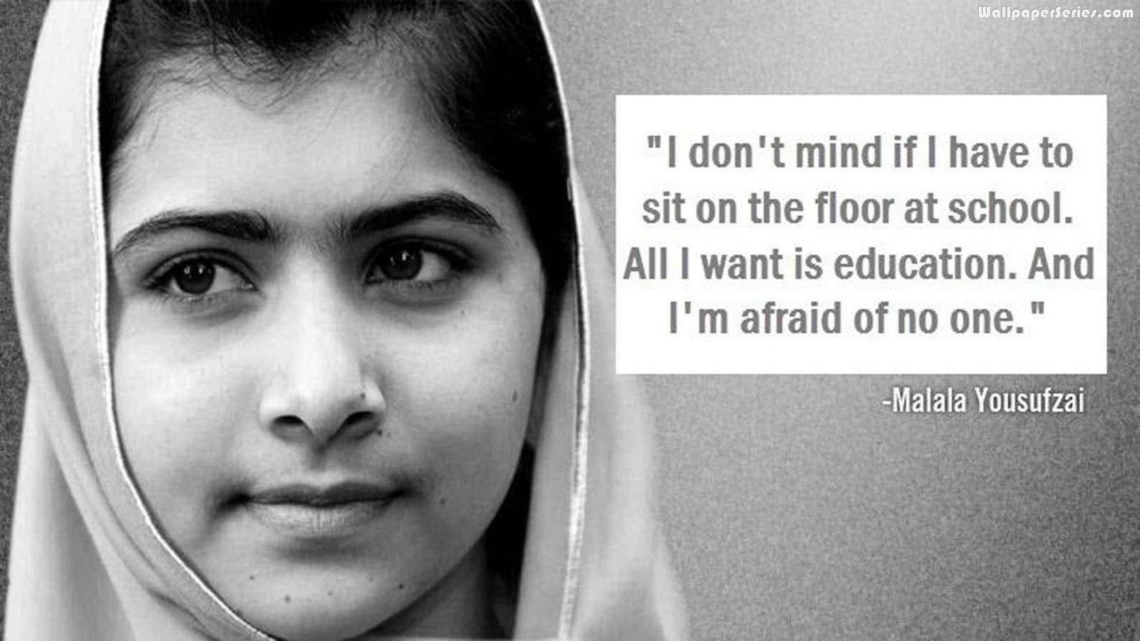 Malala Yousafzai Educational Quotes Wallpaper