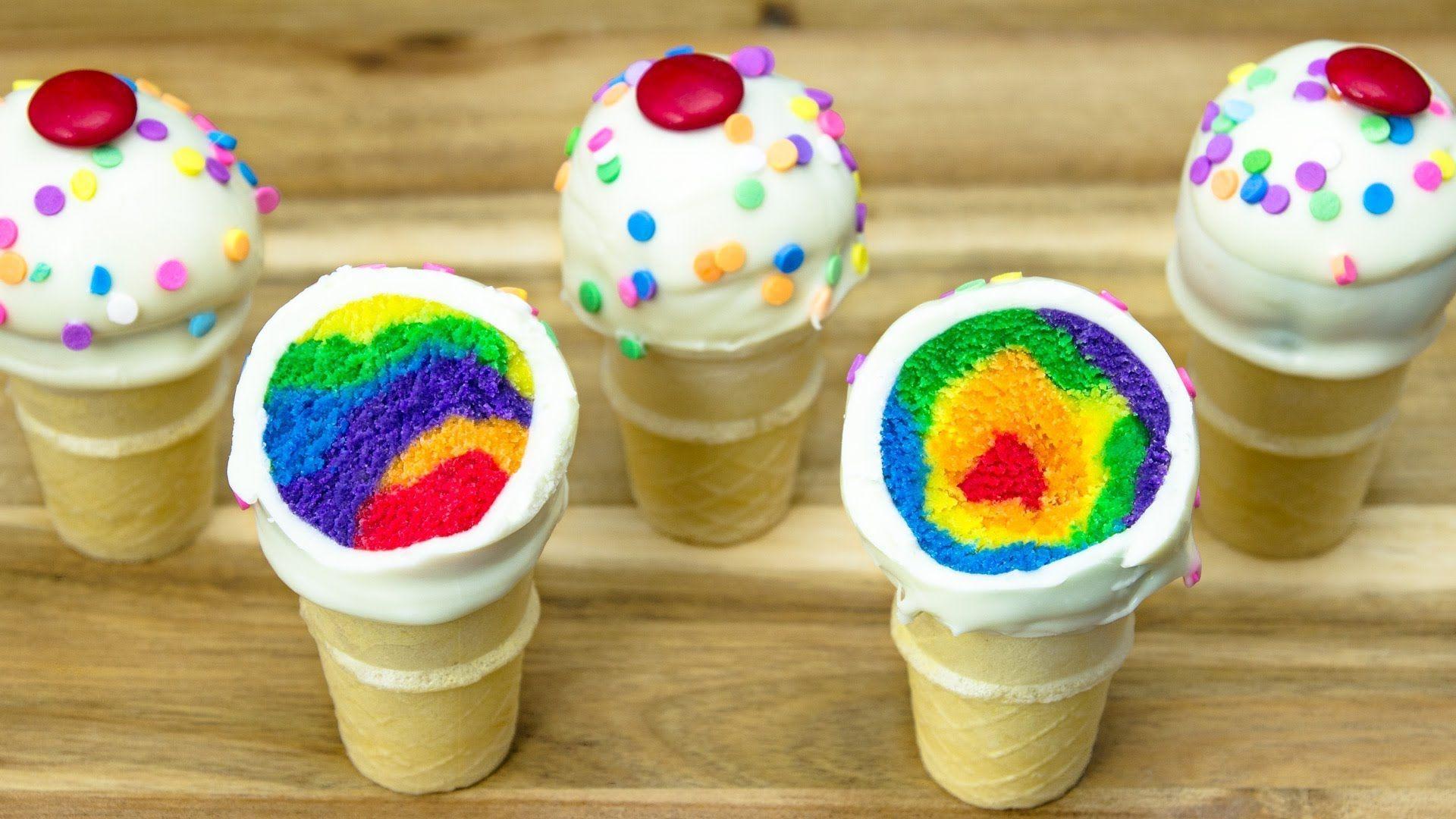 Ice Cream Cone Rainbow Cake Pops: Cookies Cupcakes and Cardio