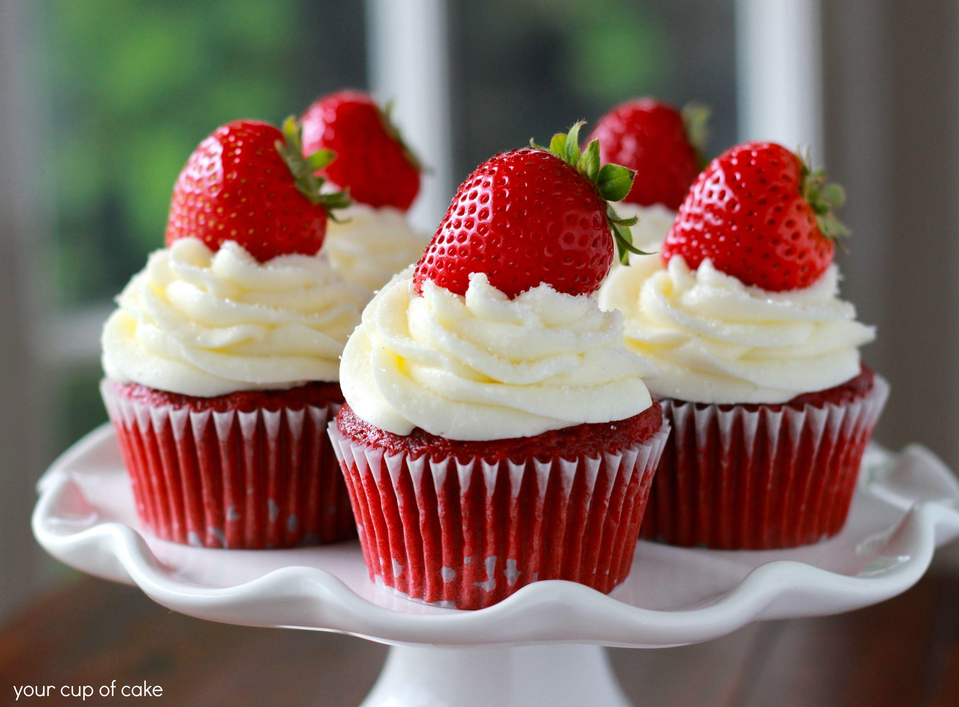Check out Strawberry Red Velvet Cupcakes. It's so easy to make