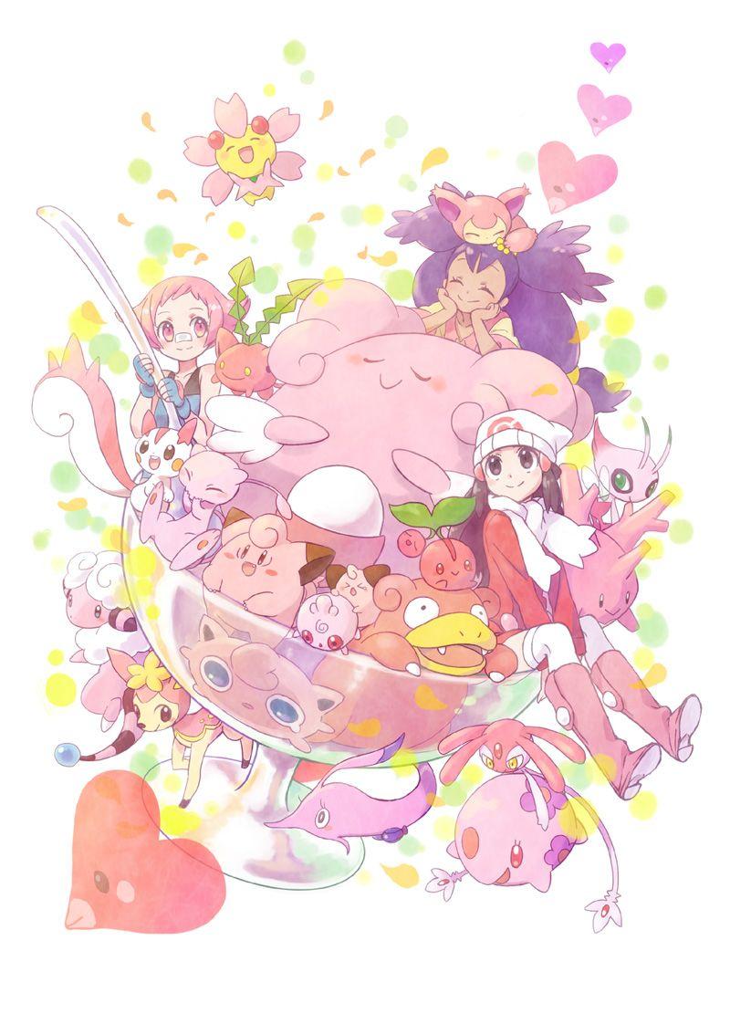 Tags: Pokémon, Hikari (Pokémon), Luvdisc, Mew, Clefairy