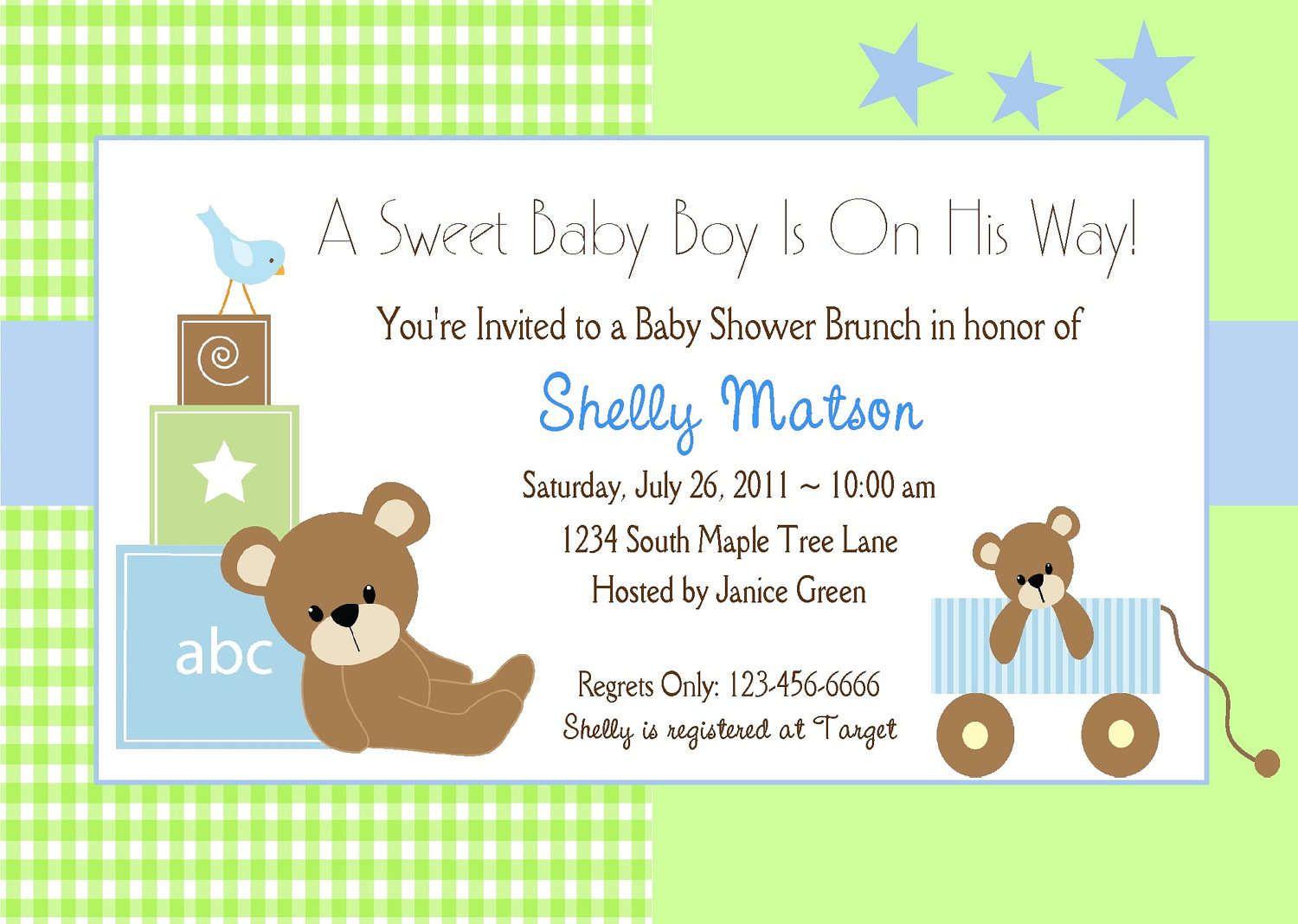 Online Printable Baby Shower Invitations
