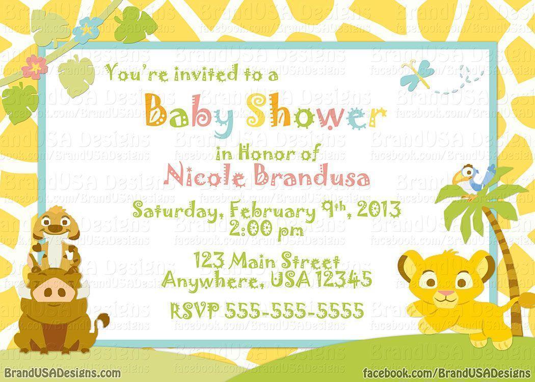 Baby Lion King Baby Shower Invitations