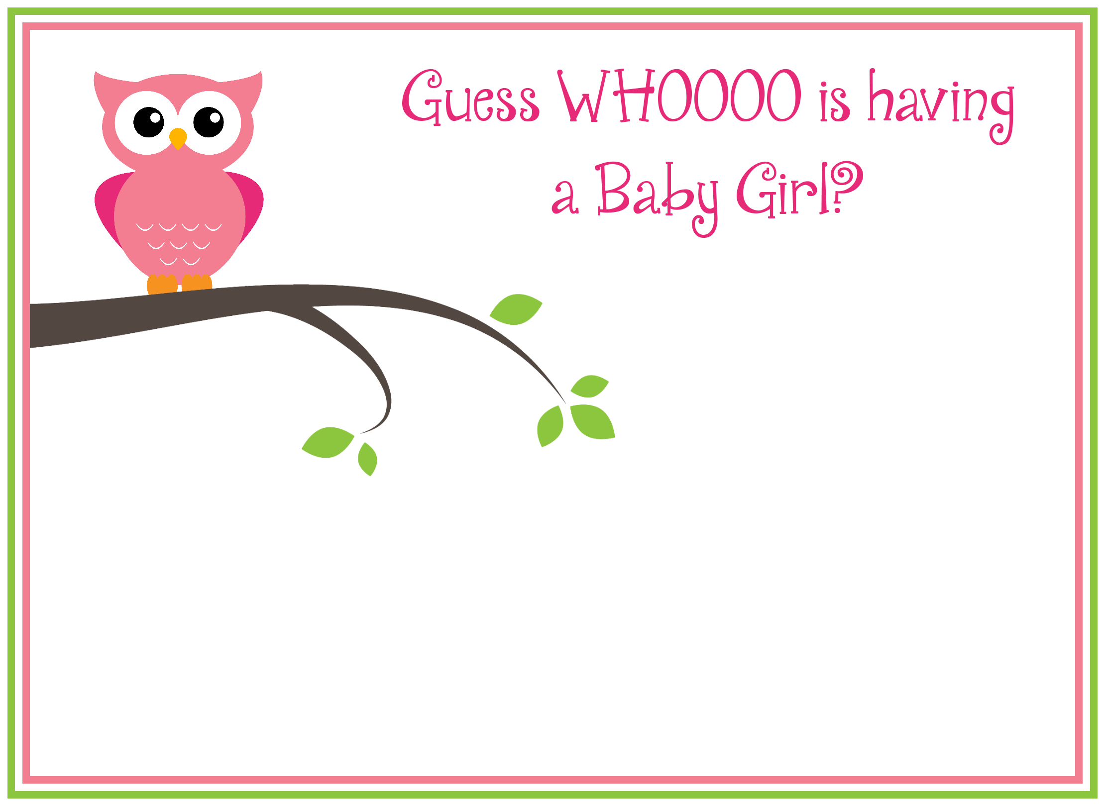 Free Printable Owl Baby Shower Invitations Girls And Cute Girly